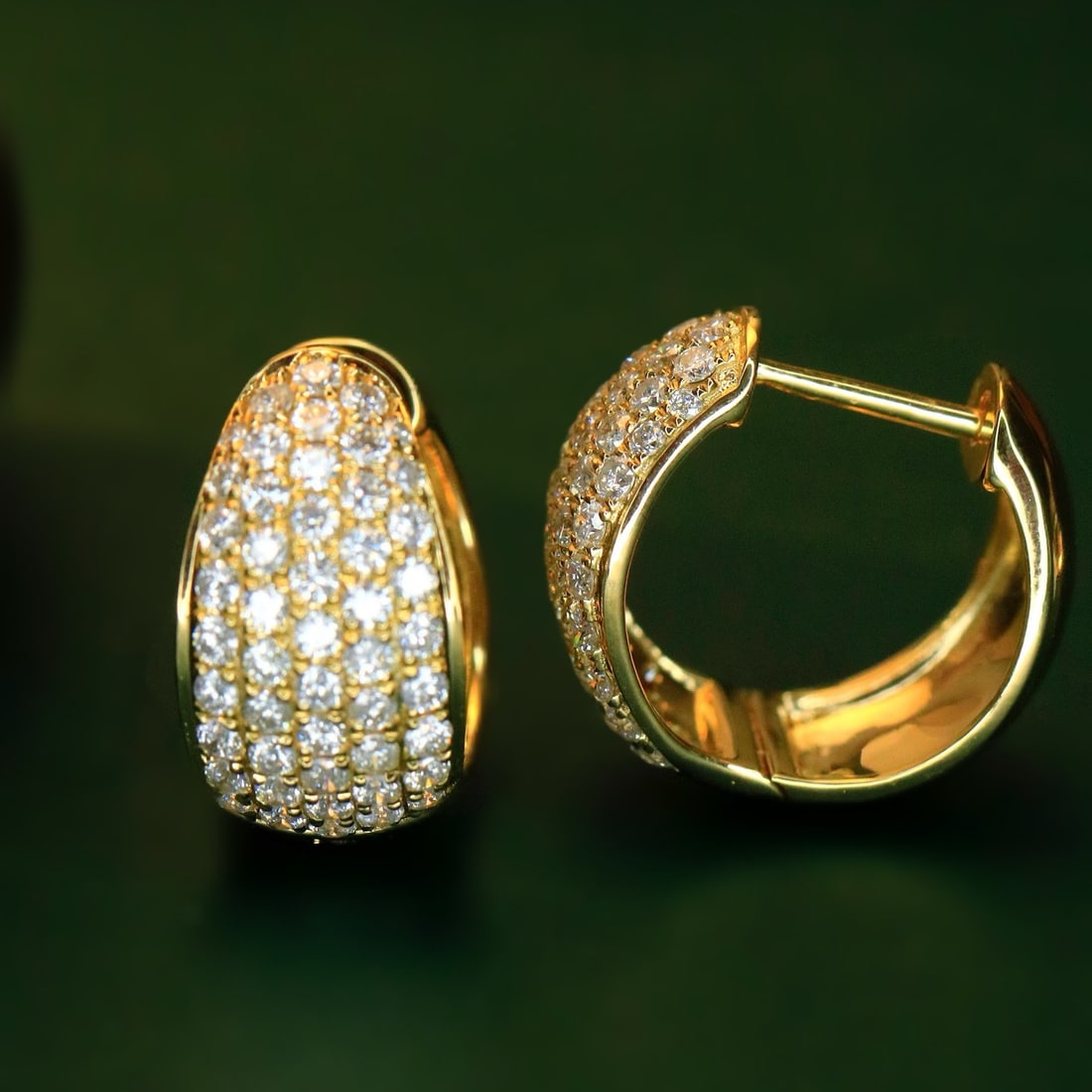 14k Gold 1.46 Ct Natural H Diamond Earrings - 2
