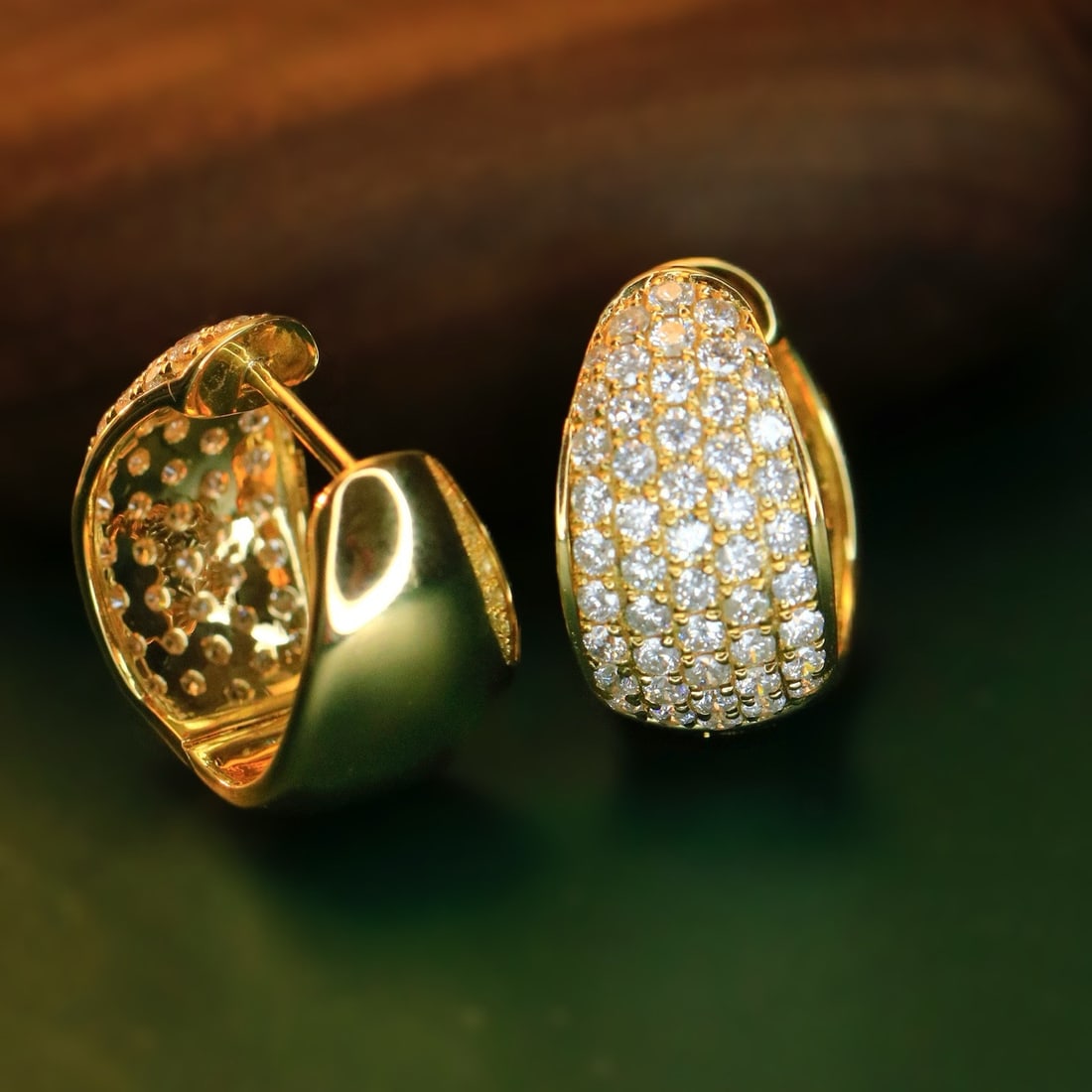 14k Gold 1.46 Ct Natural H Diamond Earrings - 3