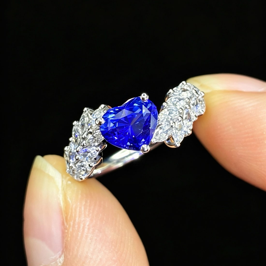 14k Gold 2.13 Ctw Natural Sapphire & Diamond Ring - 2