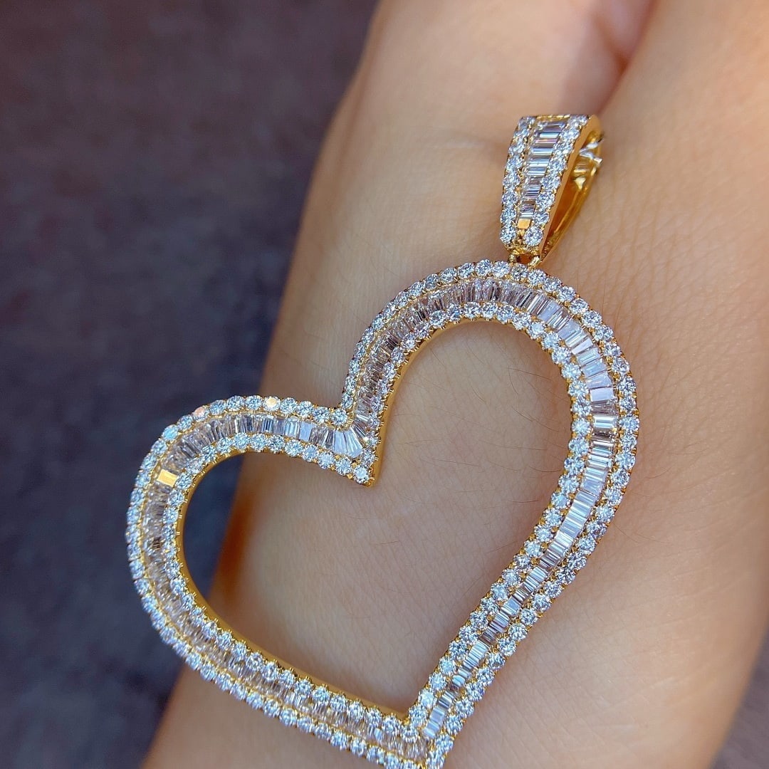 14k Gold 2.87 Ct Natural H Diamond Pendant( Without Chain ) - 5