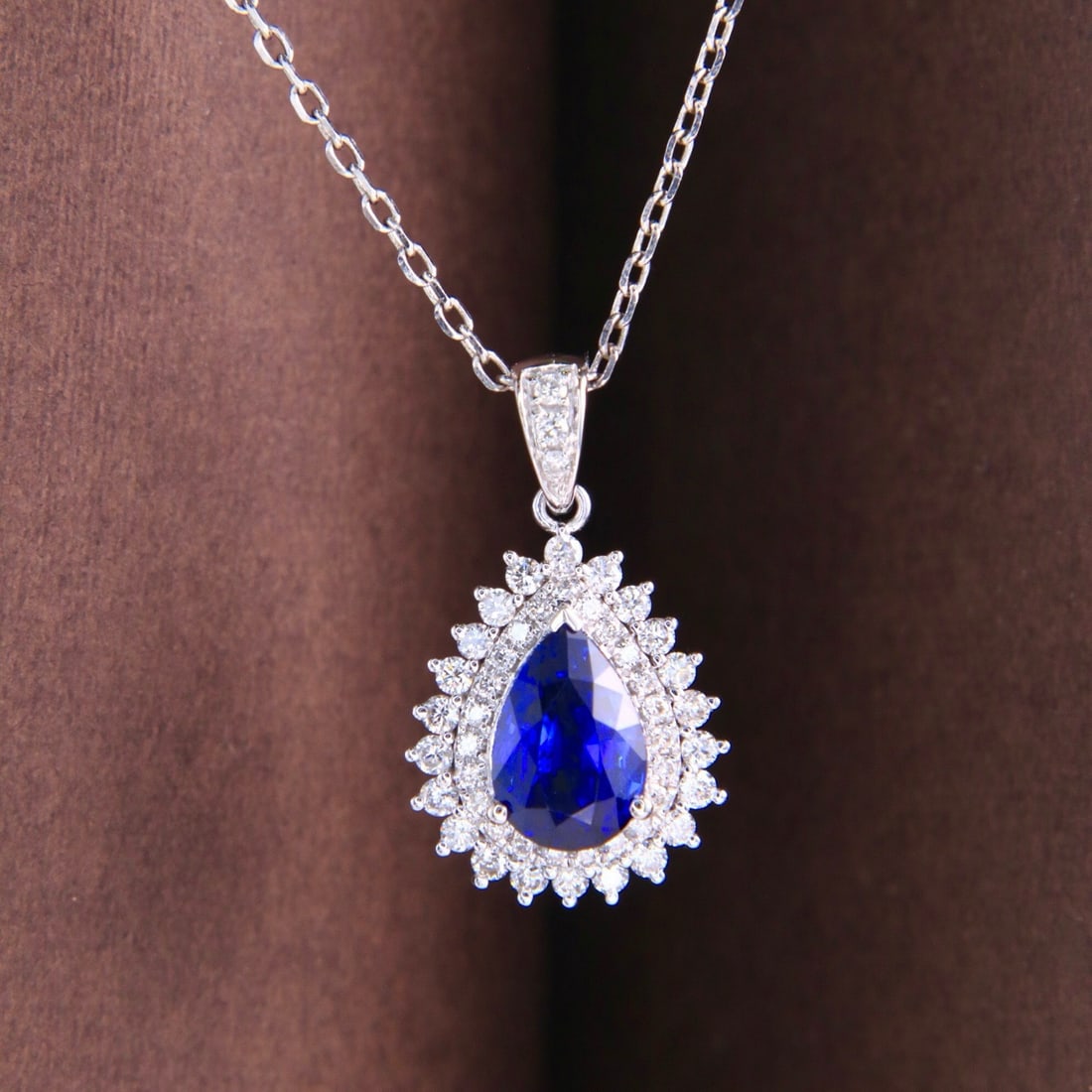 14k Gold 1.65 Ctw Natural Sapphire & Diamond Necklace - 3