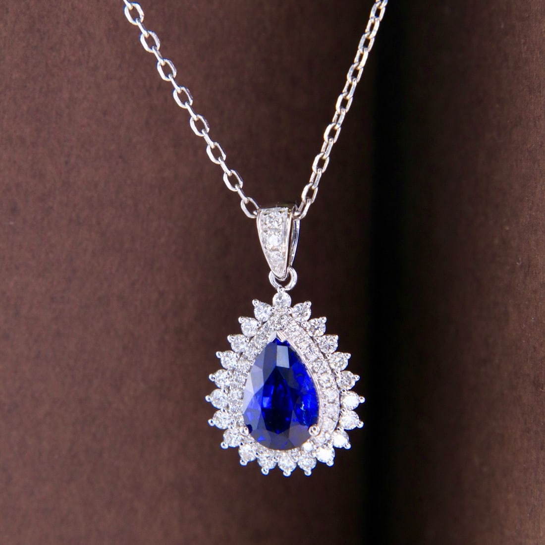 14k Gold 1.65 Ctw Natural Sapphire & Diamond Necklace - 4