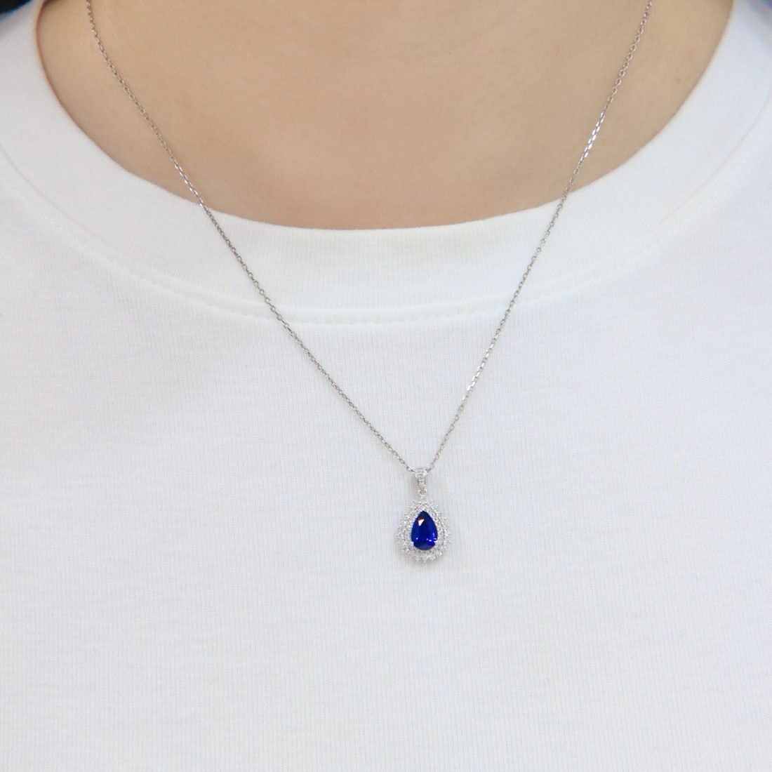 14k Gold 1.65 Ctw Natural Sapphire & Diamond Necklace - 5