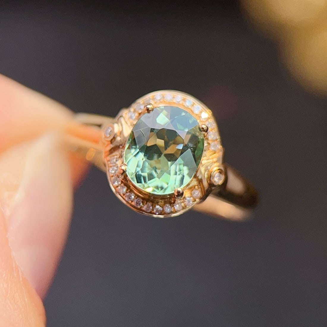 14k Gold 1.33 Ctw Natural Tourmaline & Diamond Ring - 3