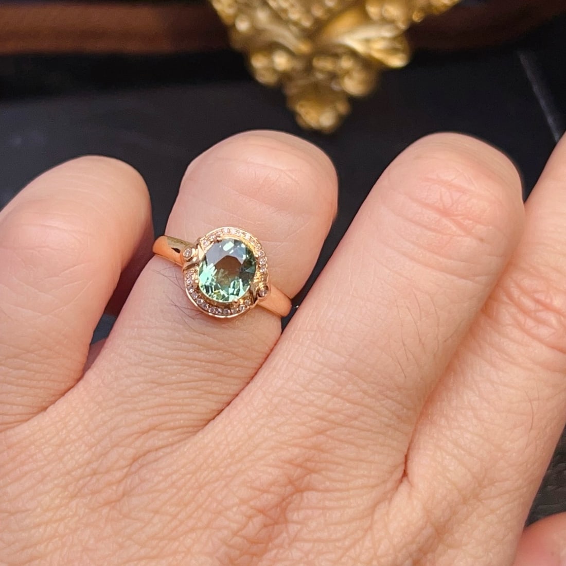 14k Gold 1.33 Ctw Natural Tourmaline & Diamond Ring - 4
