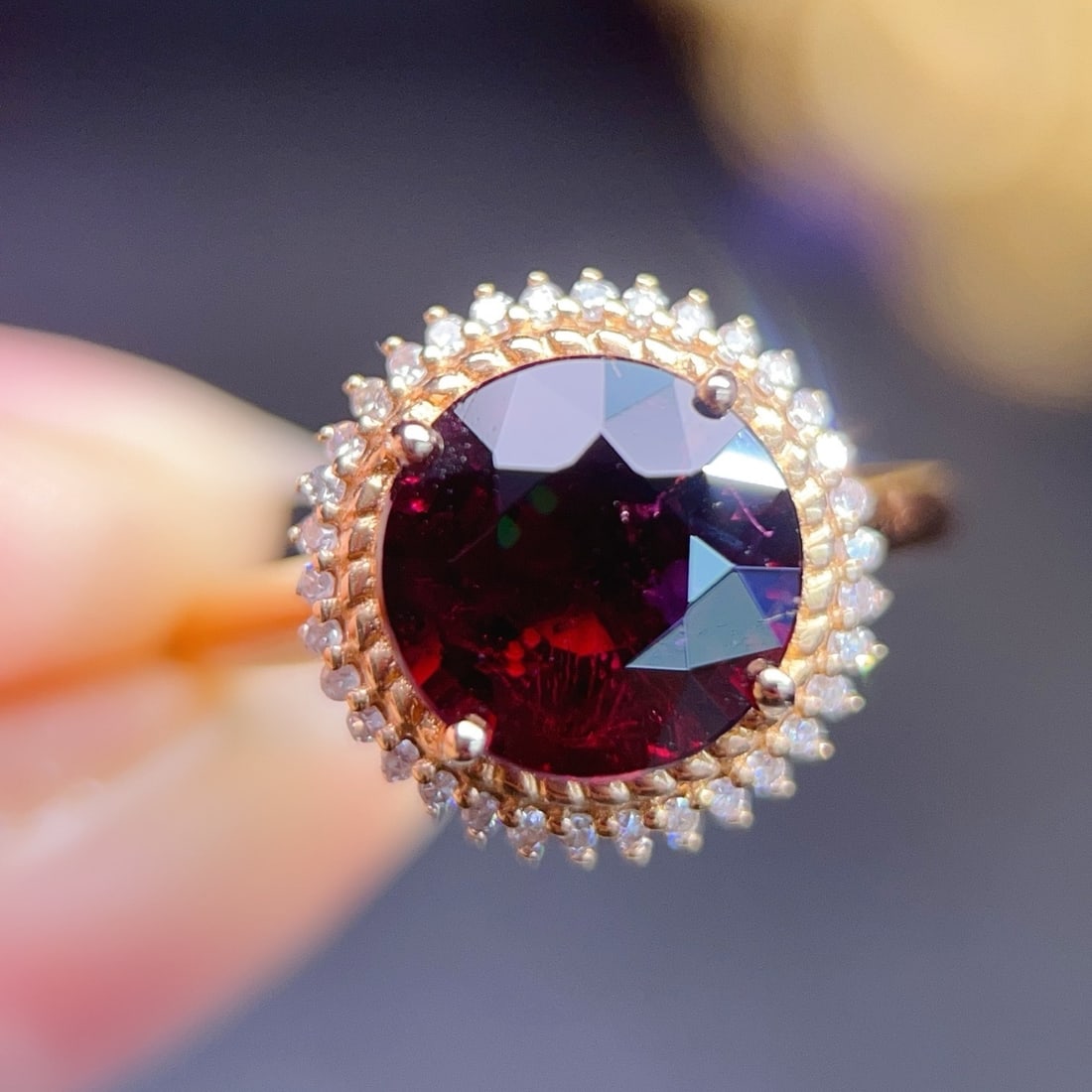 14k Gold 3.7 Ct Natural Tourmaline & Diamond Ring - 2