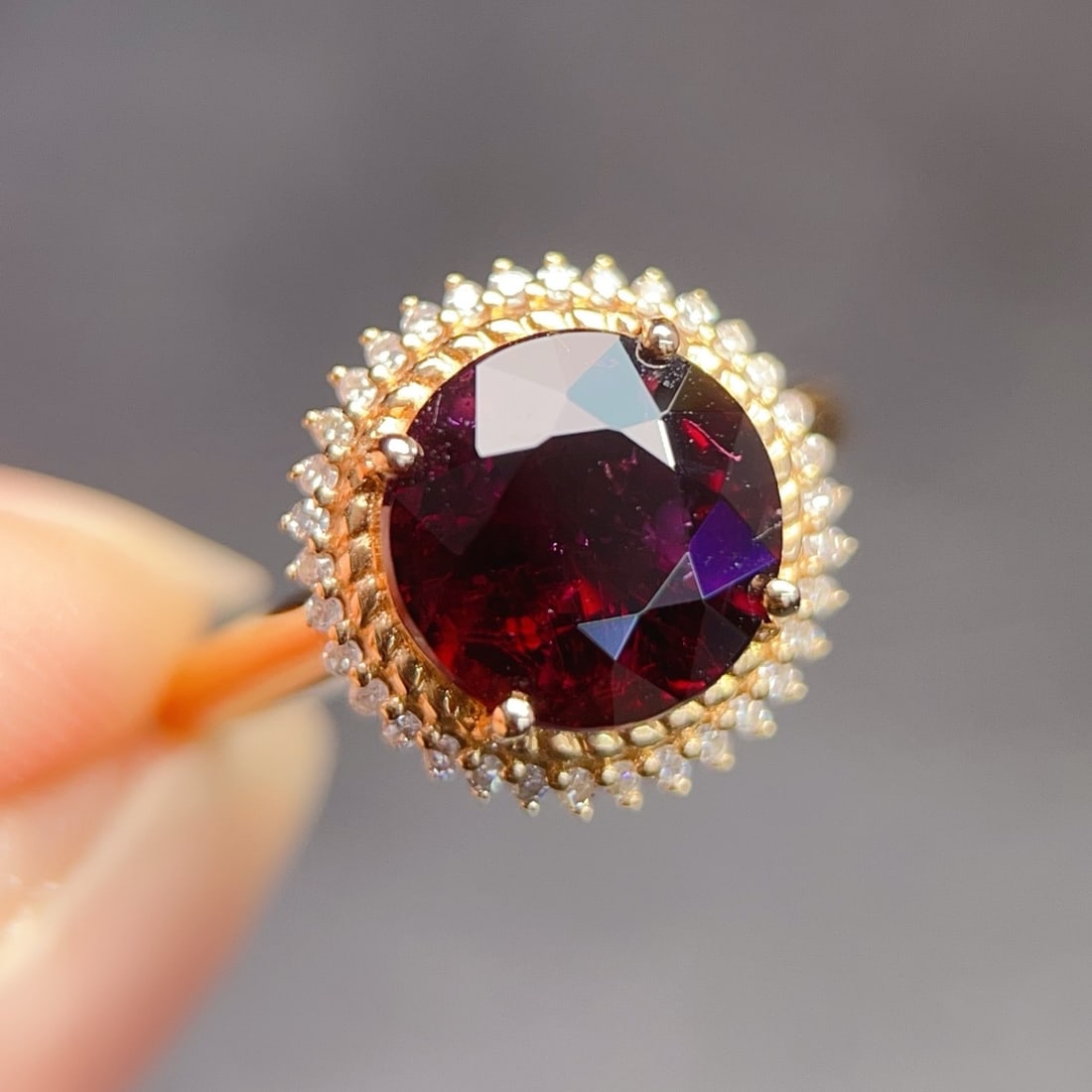 14k Gold 3.7 Ct Natural Tourmaline & Diamond Ring - 4