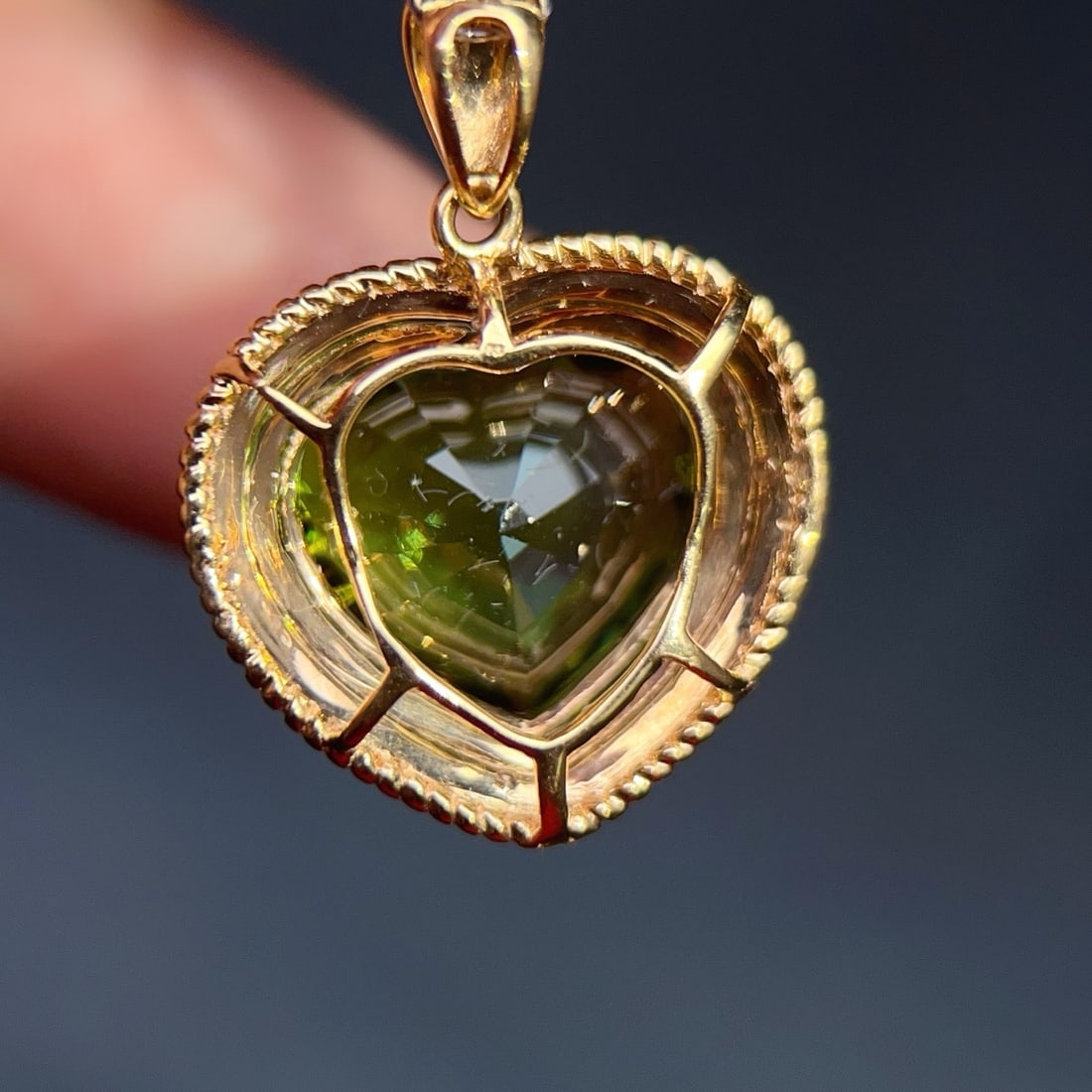 14k Gold 4.49 Ctw Natural Tourmaline & Diamond Pendant( Without Chain ) - 4