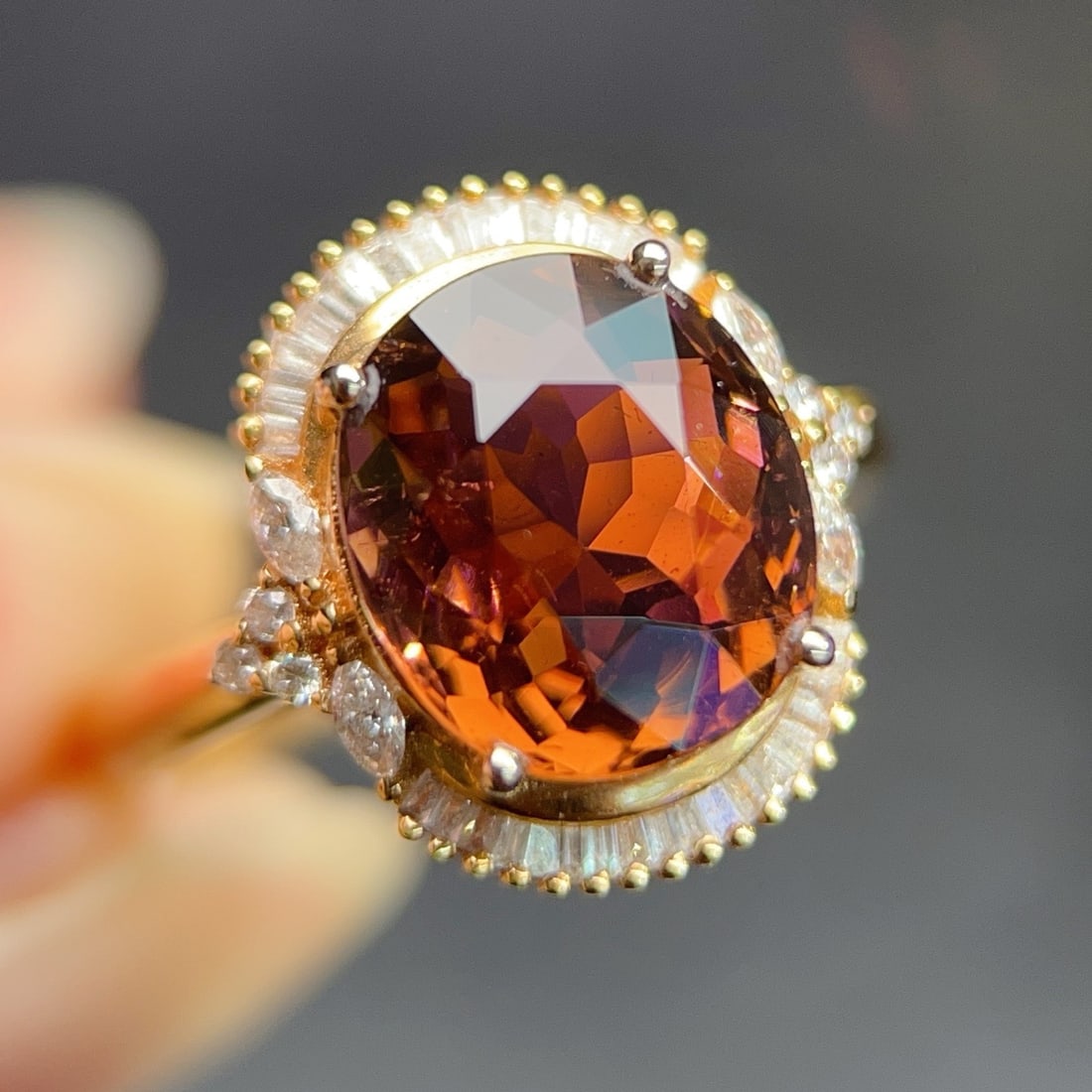 14k Gold 4.59 Ctw Natural Tourmaline & Diamond Ring - 4