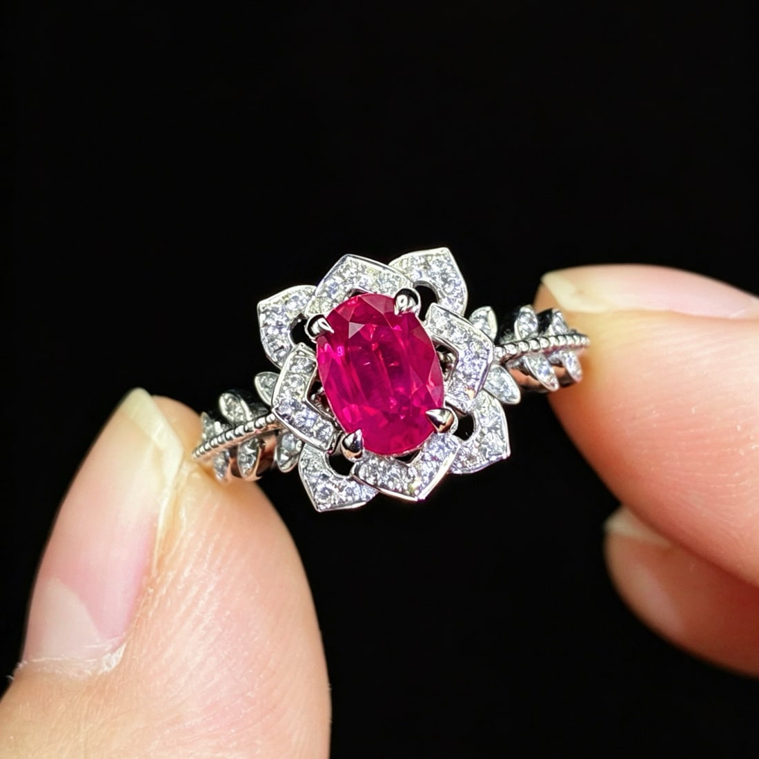 14k Gold 1.27 Ctw Natural Ruby & Diamond Ring - 2