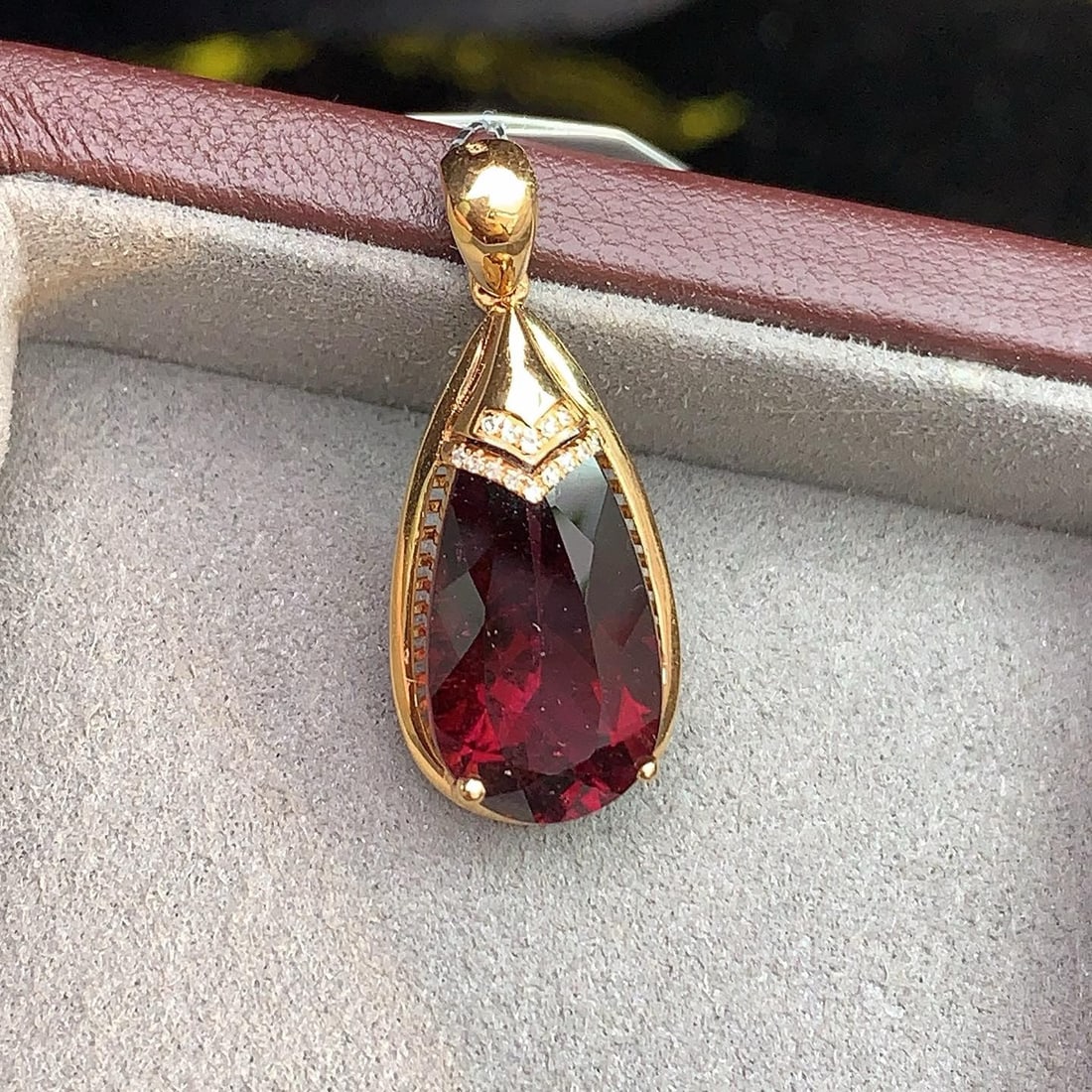 14k Gold 6.49 Ctw Natural Tourmaline & Diamond Pendant( Without Chain ) - 6