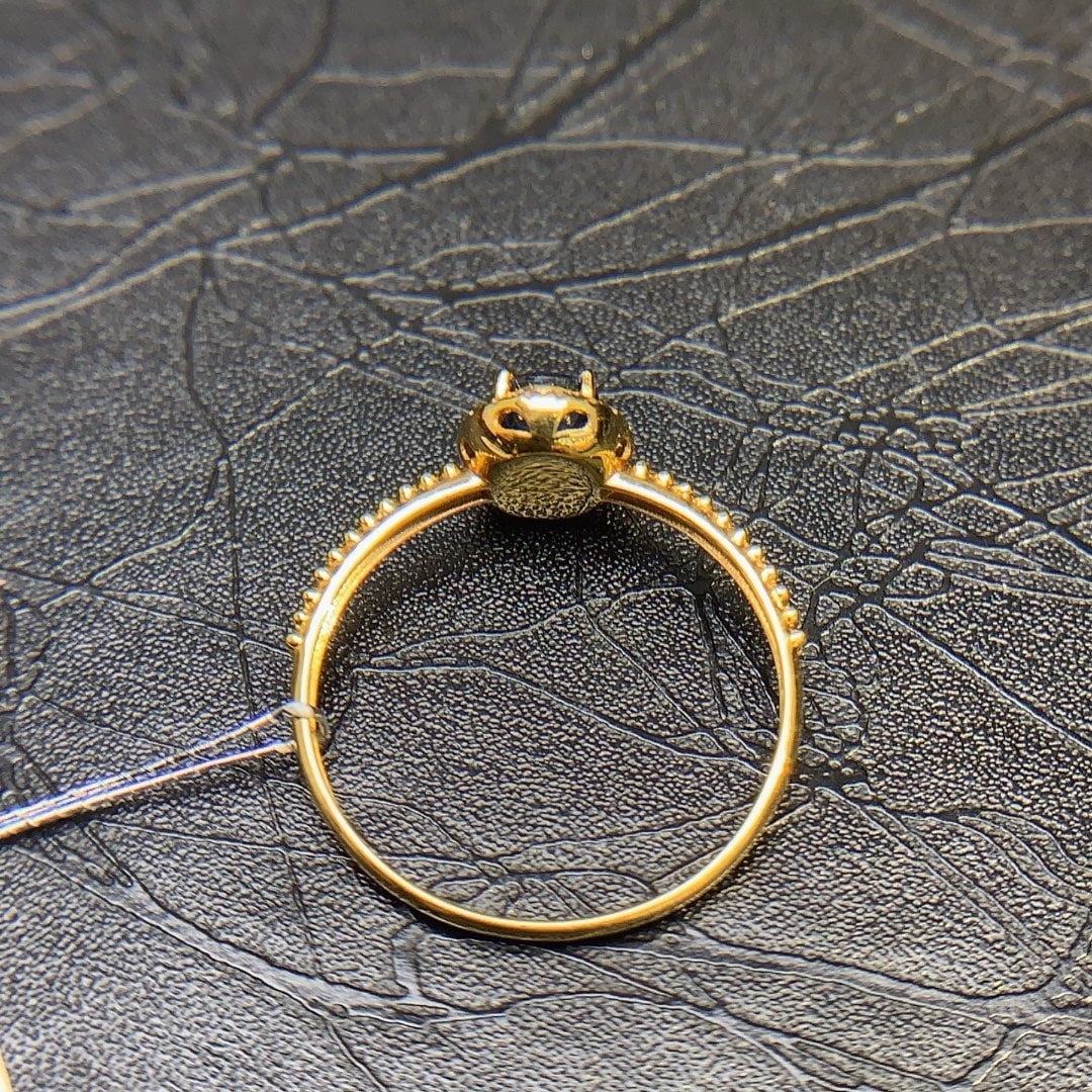 14K GOLD 0.6 CT NATURAL SAPPHIRE & DIAMOND RING - 6