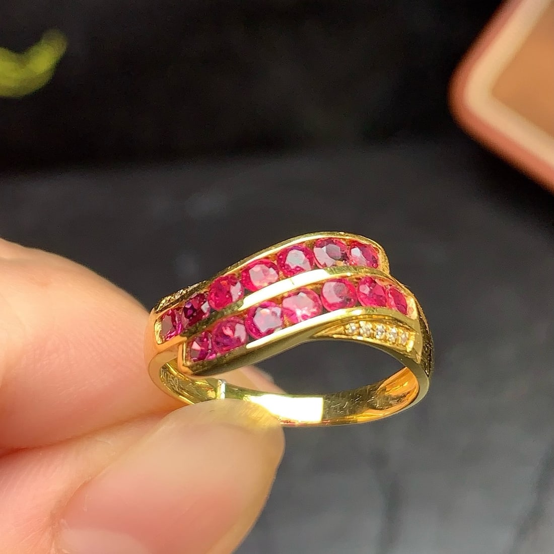 14k Gold 1.2 Ct Natural Ruby & Diamond Ring - 2