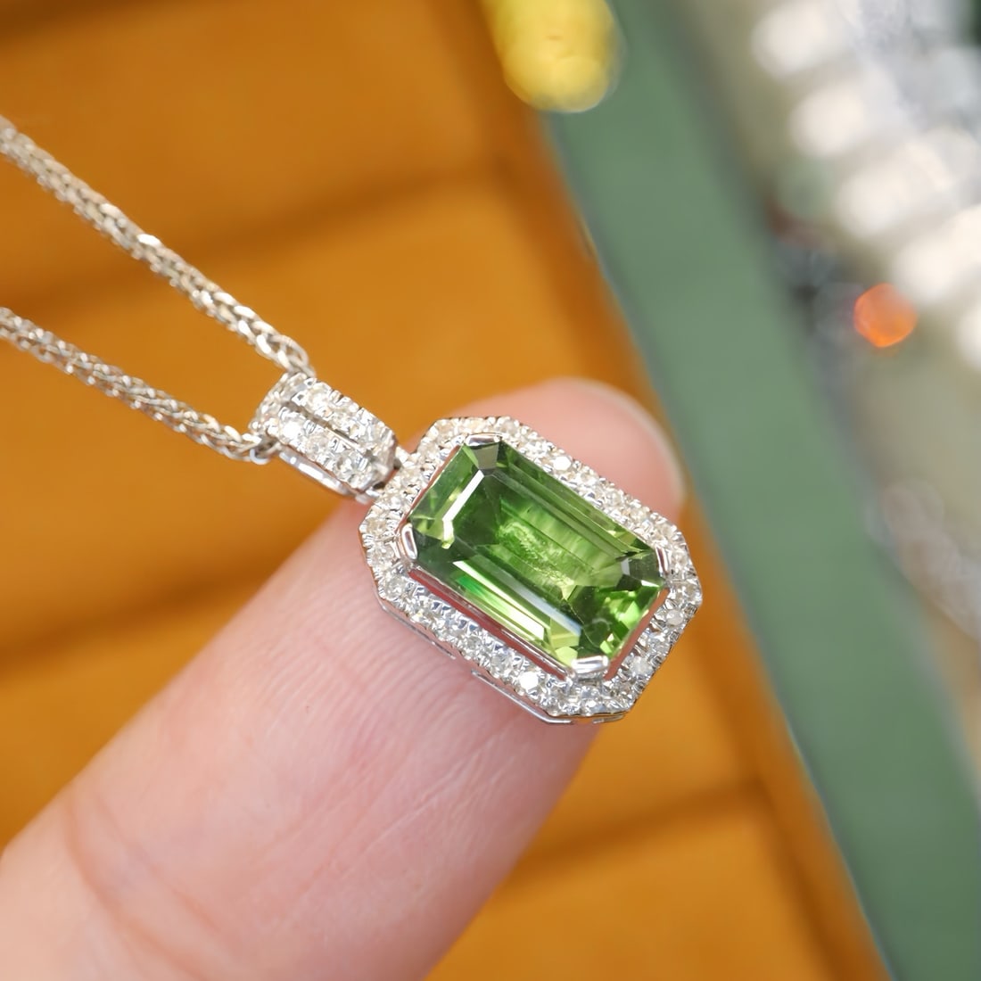 14k Gold 1.46 Ctw Natural Sapphire & Diamond Pendant( Without Chain ) - 2