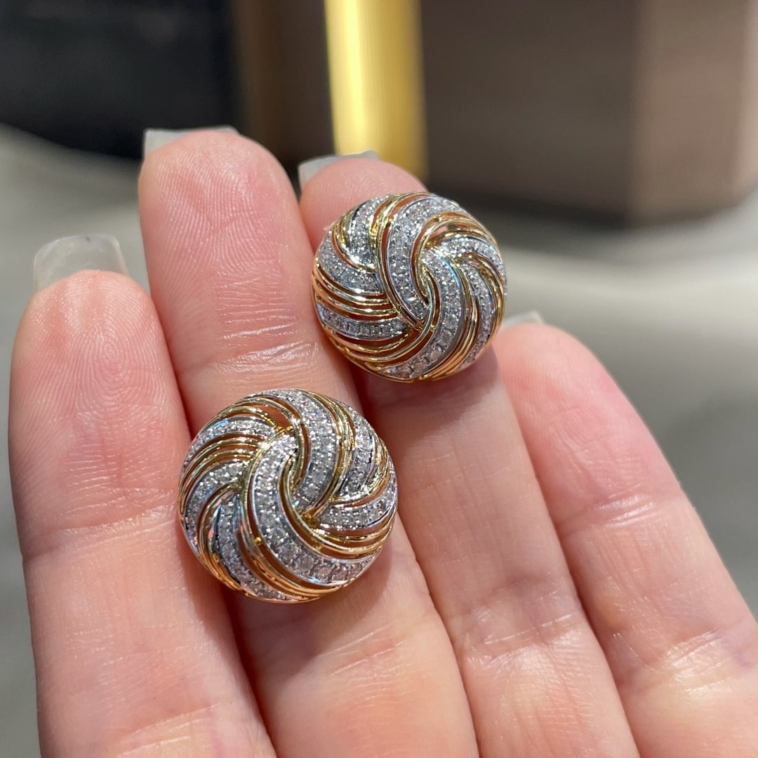 14k Gold 0.5 Ct Natural H Diamond Earrings - 2