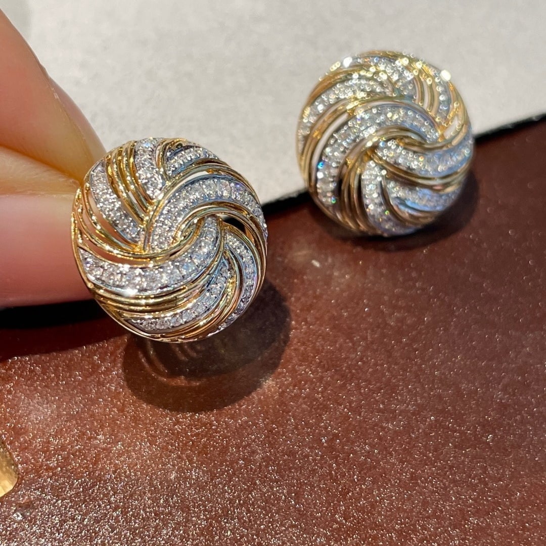 14k Gold 0.5 Ct Natural H Diamond Earrings - 3