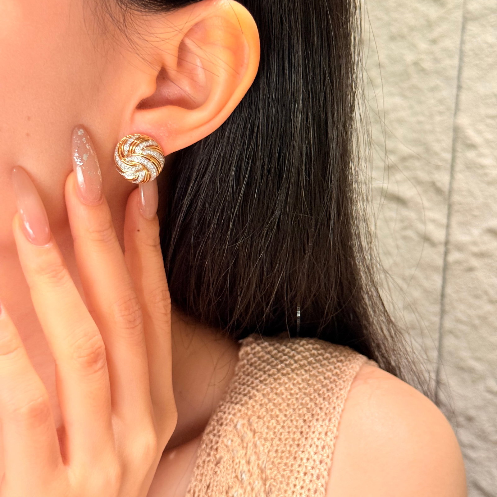 14k Gold 0.5 Ct Natural H Diamond Earrings - 6