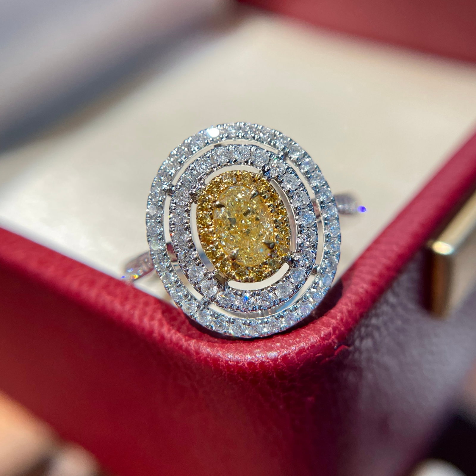 14k Gold 0.88 Ctw Natural Yellow Diamond & Diamond Earrings - 6