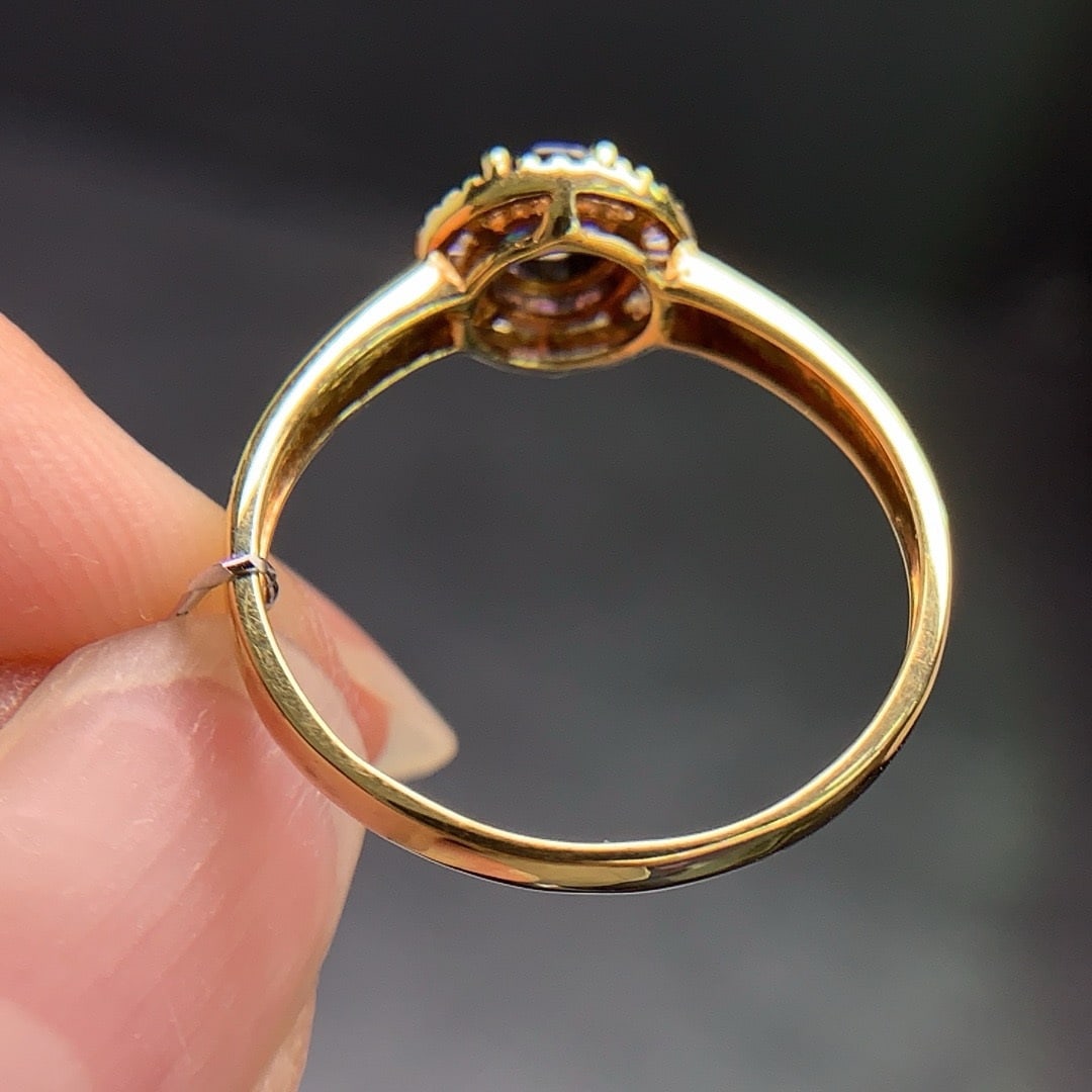 14k Gold 0.47 Ctw Natural Sapphire & Diamond Ring - 6
