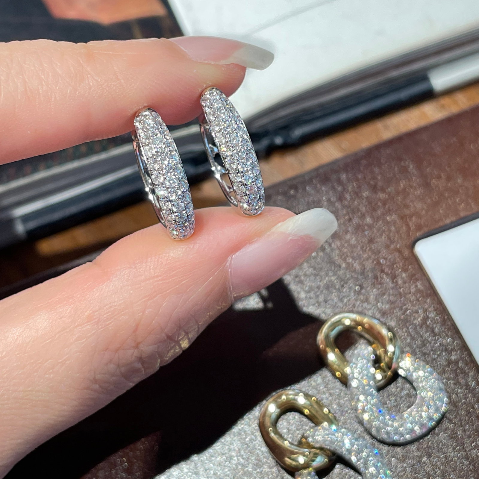 14k Gold 2 Ct Natural H Diamond Earrings - 4