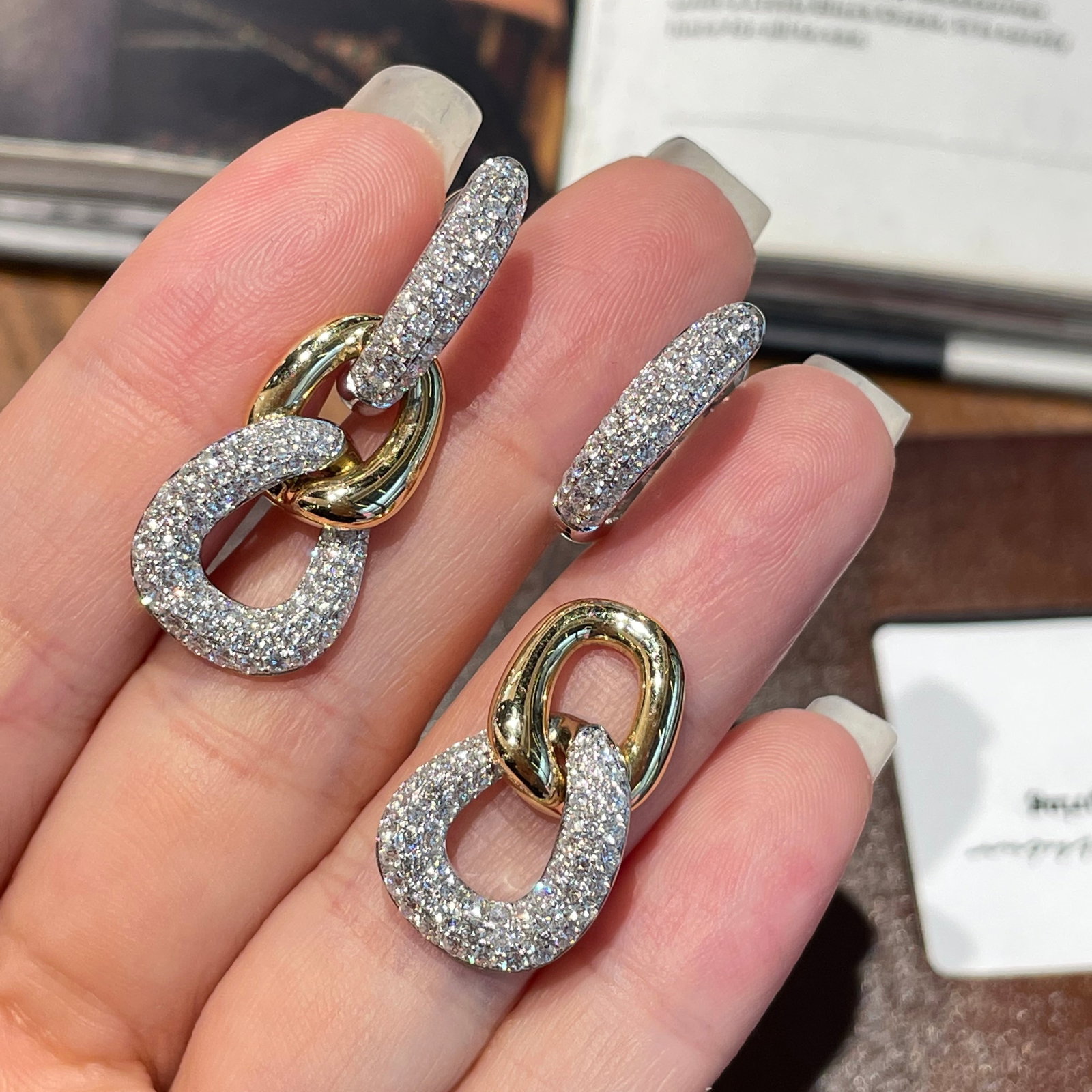 14k Gold 2 Ct Natural H Diamond Earrings - 8