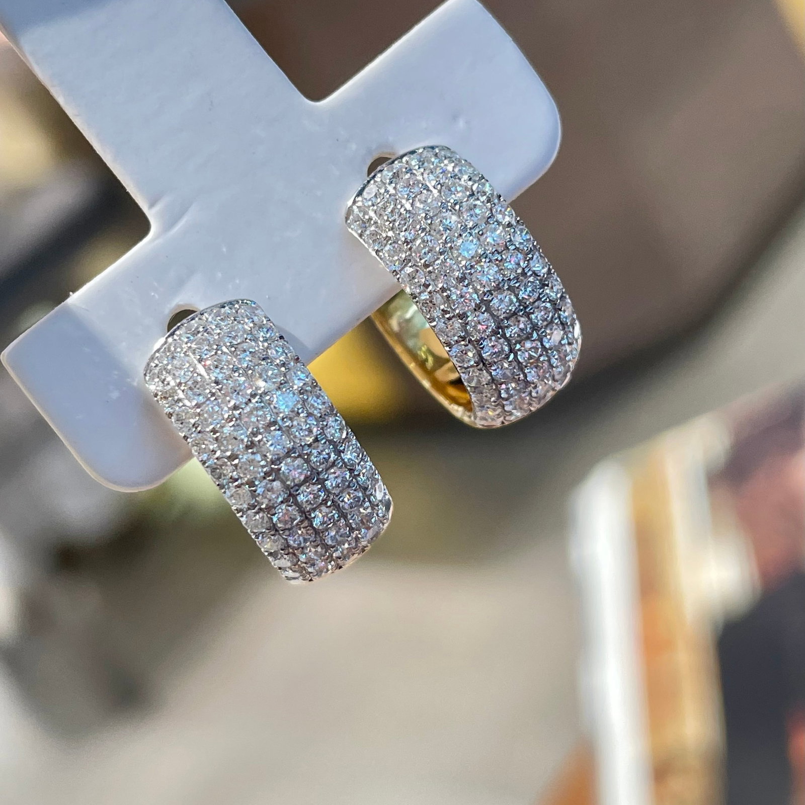 14k Gold 1.2 Ct Natural H Diamond Earrings - 4
