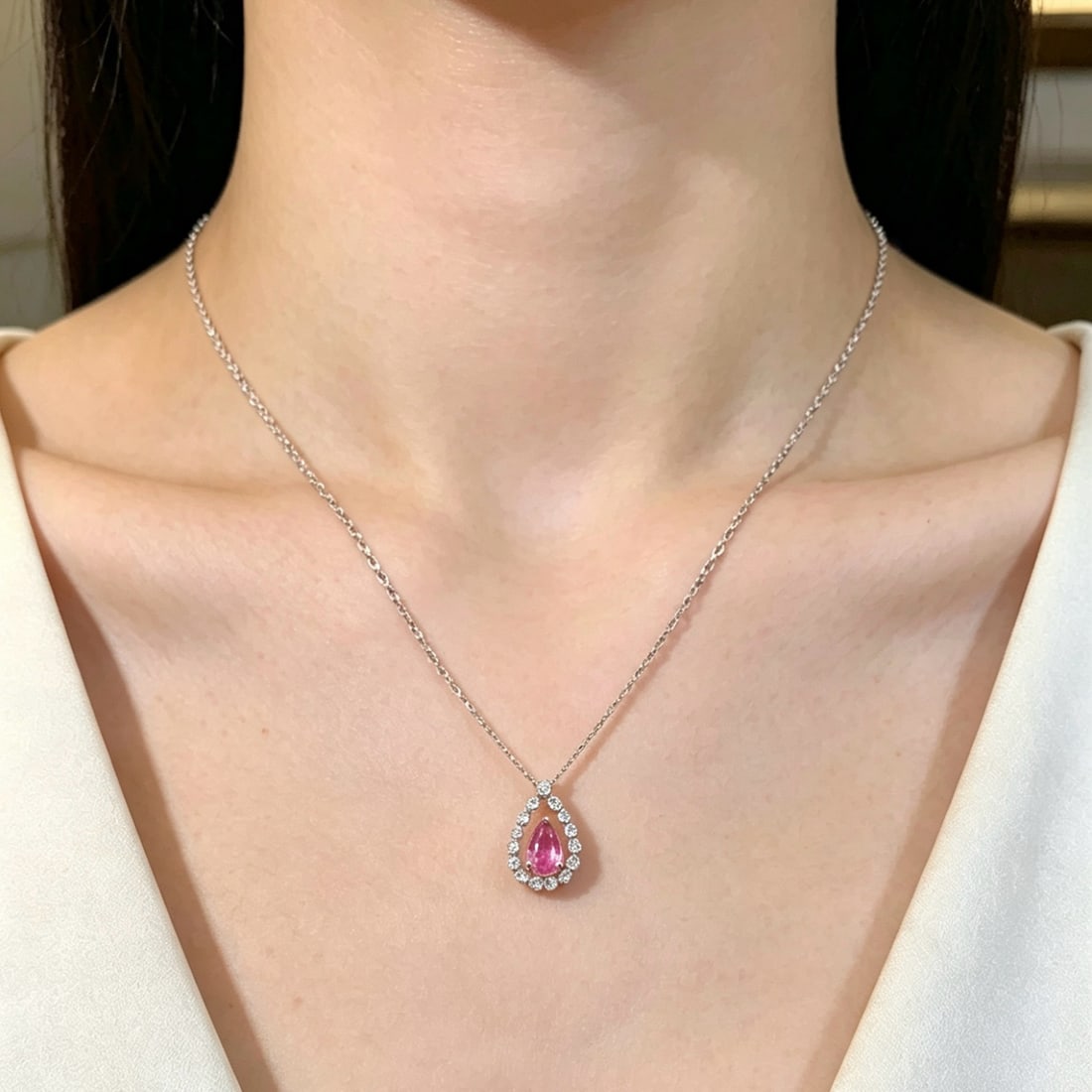 14k Gold 1.21 Ctw Natural Sapphire & Diamond Pendant( Without Chain ) - 3