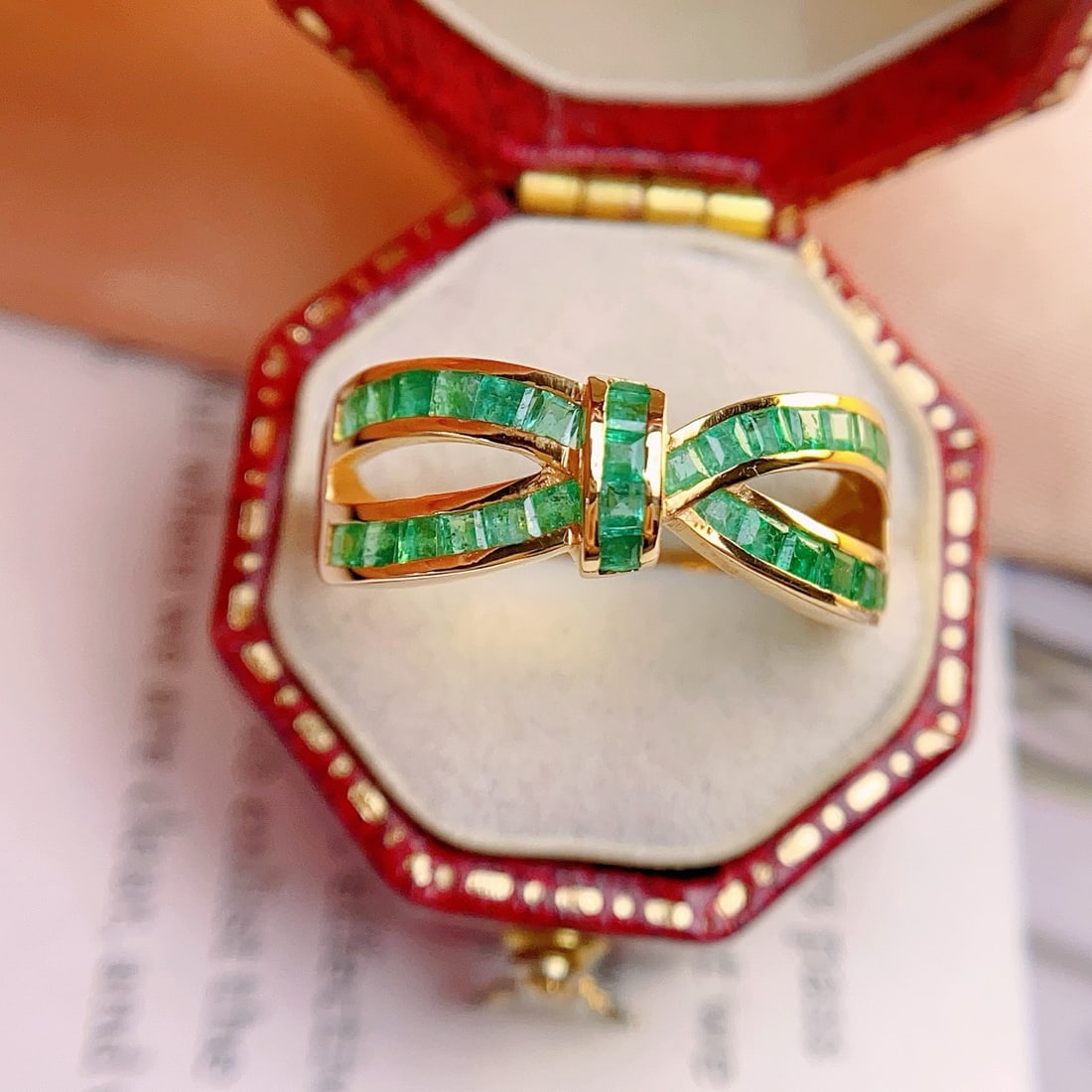 14k Gold 1.60 Ct Natural Emerald Ring - 3