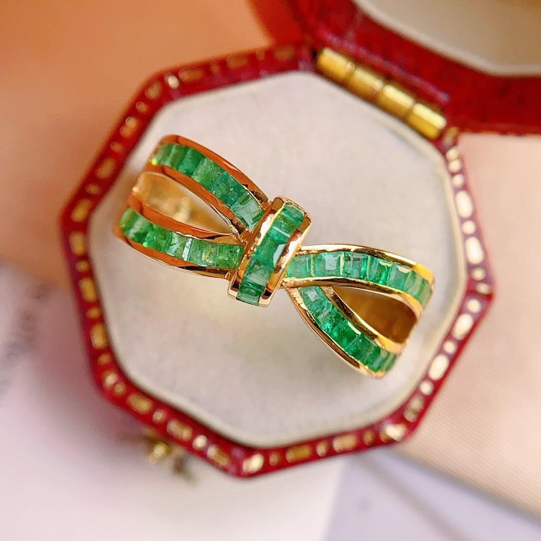 14k Gold 1.60 Ct Natural Emerald Ring - 5