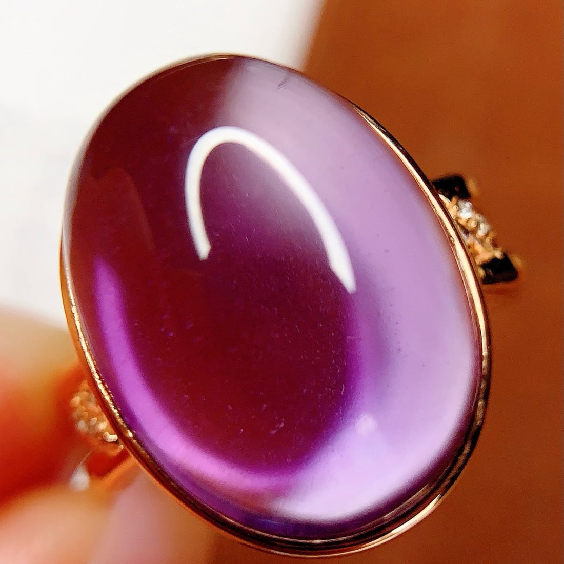 14k Gold 12.2 Ct Natural Amethyst & Diamond Ring - 2