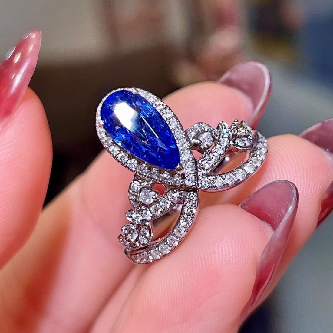 14K GOLD 1.81 CTW NATURAL SAPPHIRE & DIAMOND RING - 2