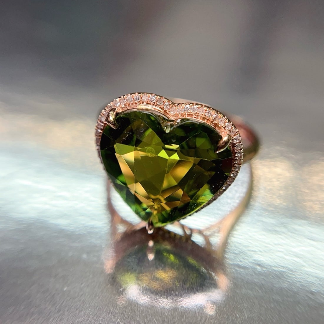 14k Gold 5.20 Ct Natural Tourmaline & Diamond Ring - 2