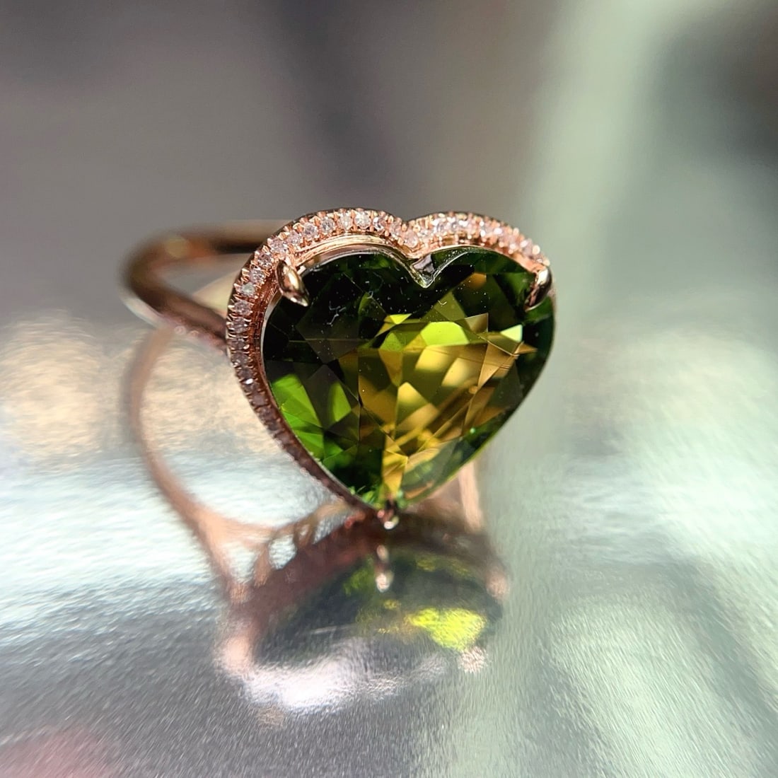 14k Gold 5.20 Ct Natural Tourmaline & Diamond Ring - 3