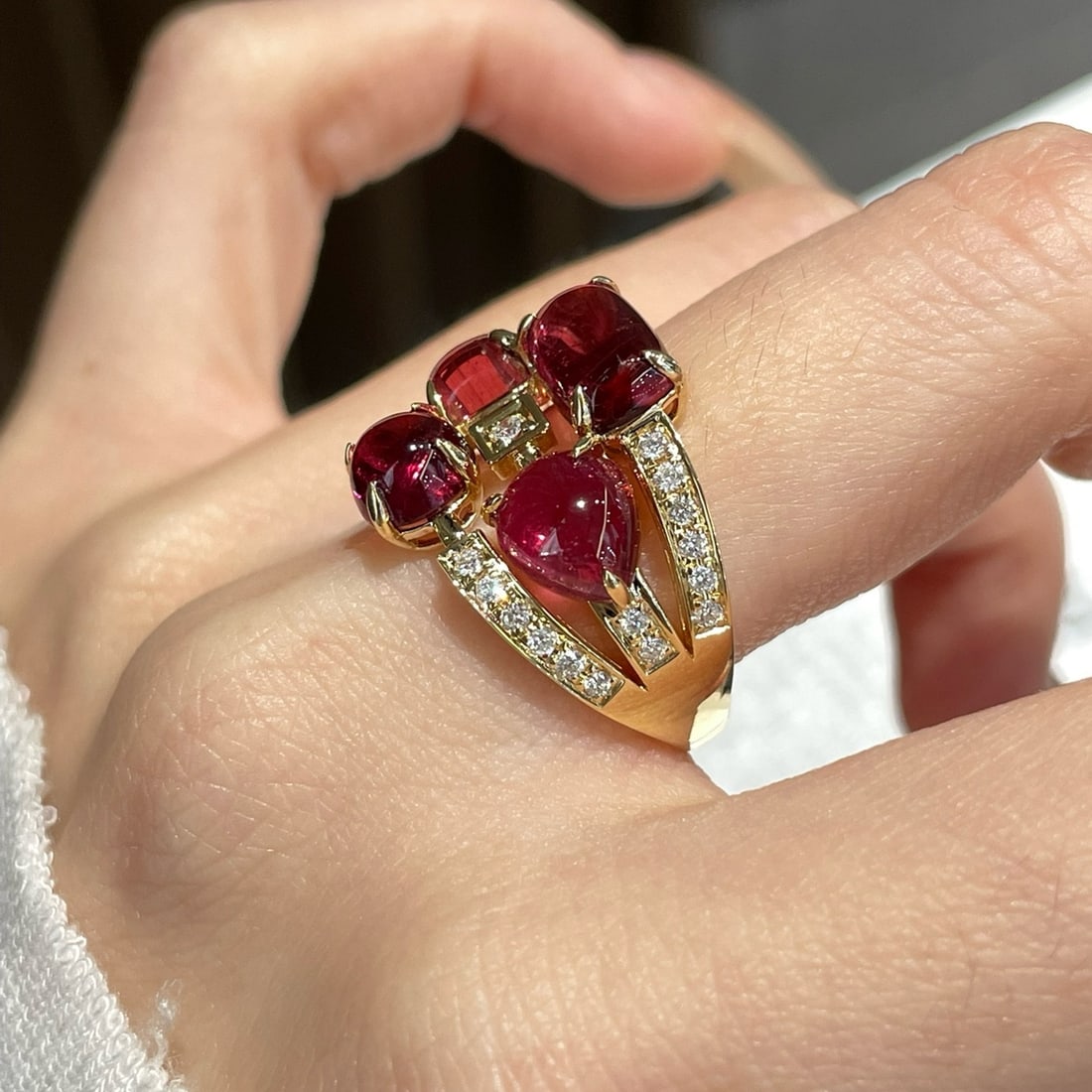 14k Gold 4 Ct Natural Tourmaline & Diamond Ring - 2