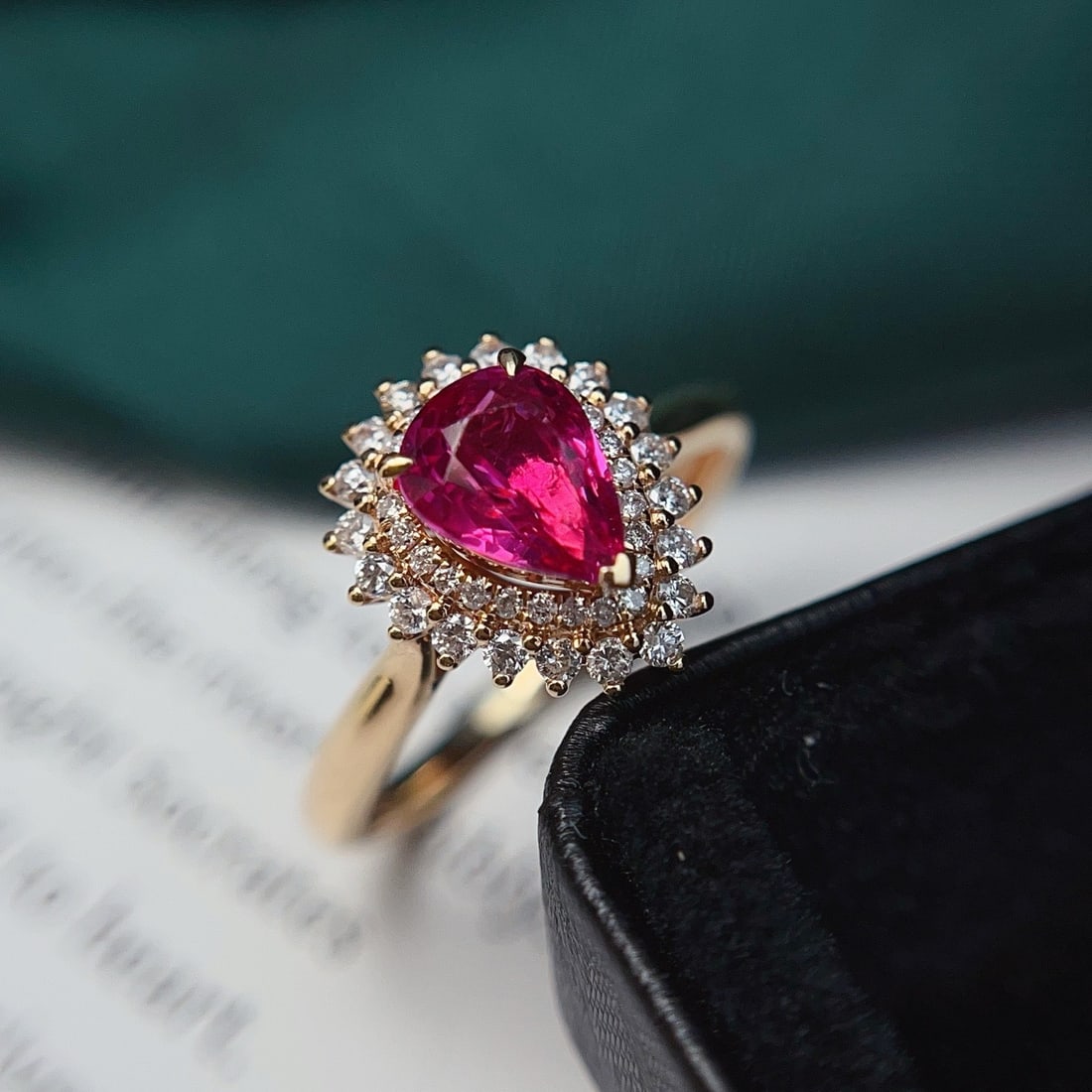 14k Gold 1.05 Ct Natural Ruby & Diamond Ring - 3