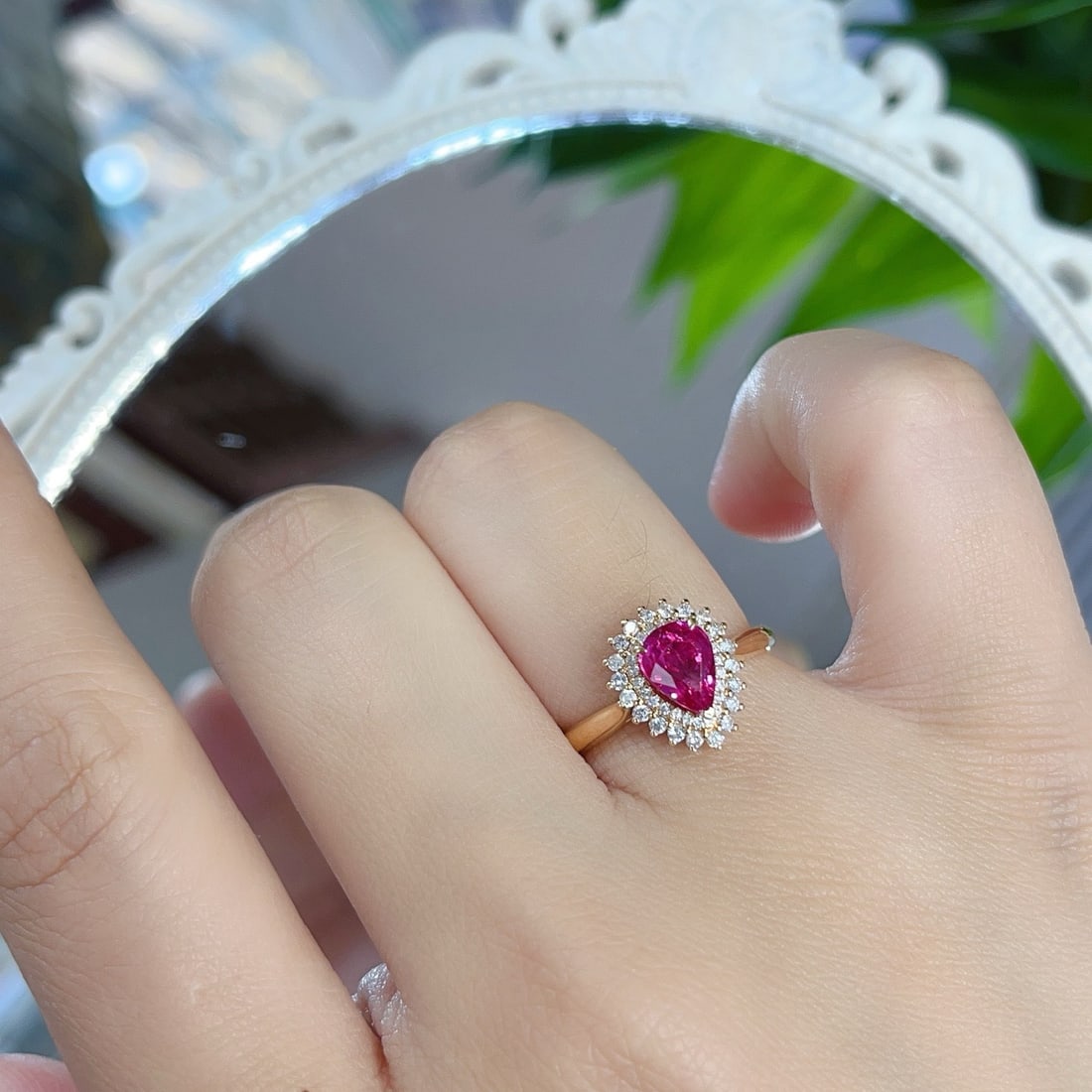14k Gold 1.05 Ct Natural Ruby & Diamond Ring - 6