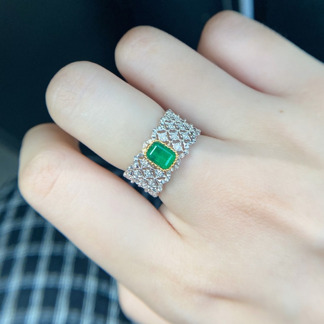 14k Gold 1.27 Ctw Natural Emerald & Diamond Ring - 3