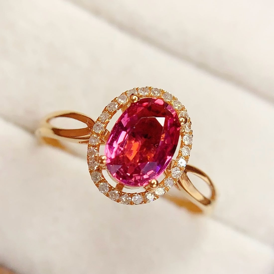 14k Gold 1.5 Ct Natural Tourmaline & Diamond Ring (1 of 8)