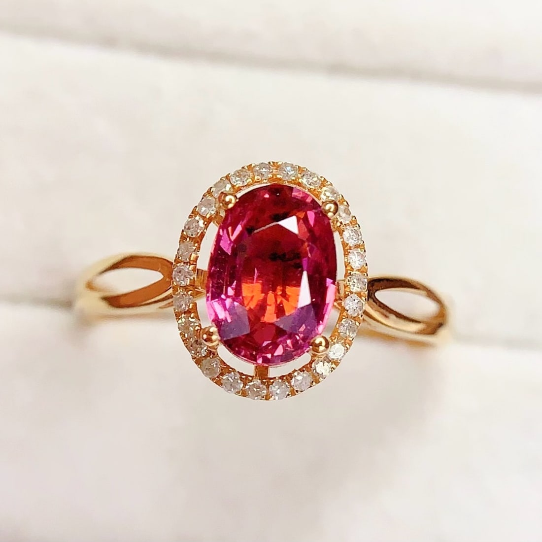 14k Gold 1.5 Ct Natural Tourmaline & Diamond Ring - 2
