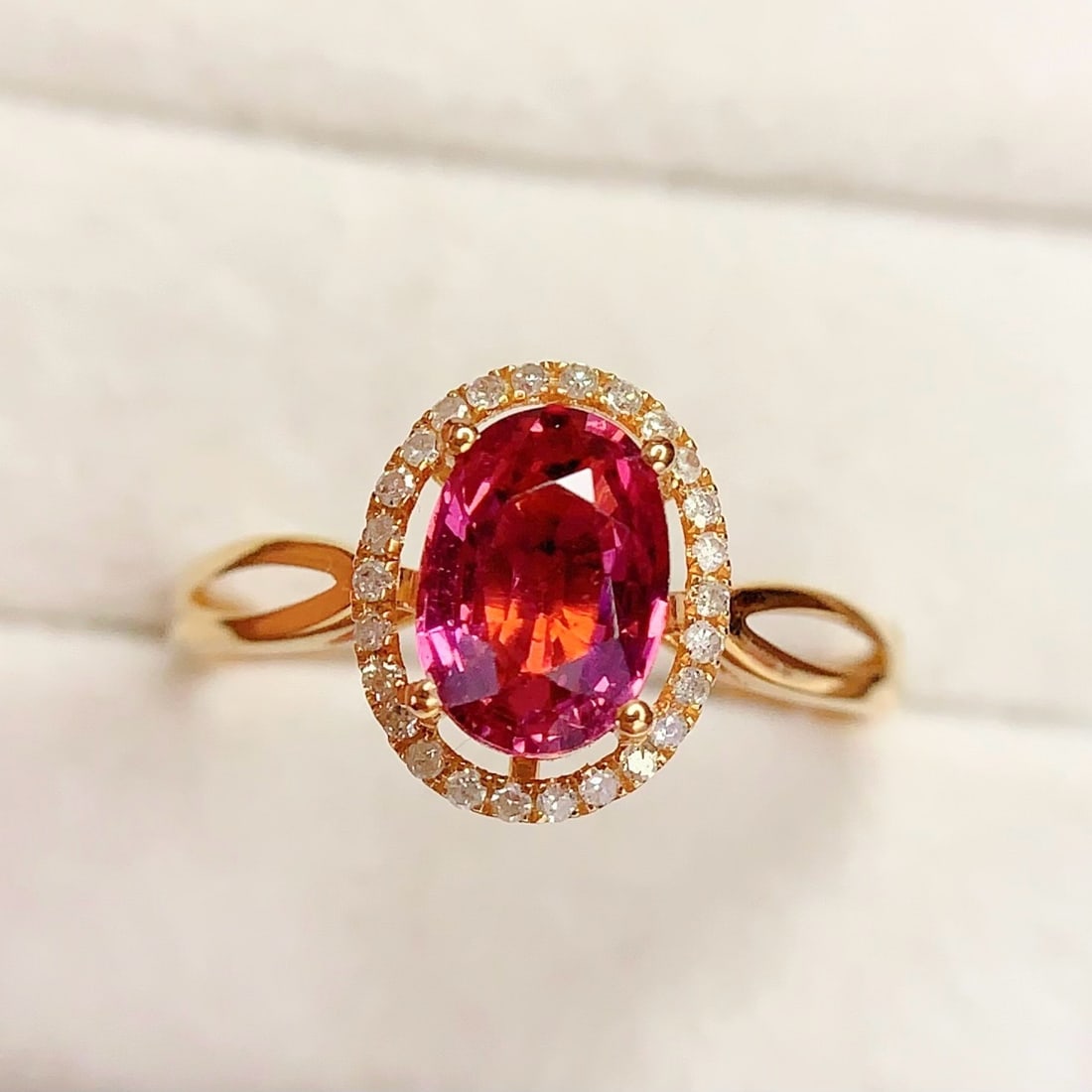 14k Gold 1.5 Ct Natural Tourmaline & Diamond Ring - 5