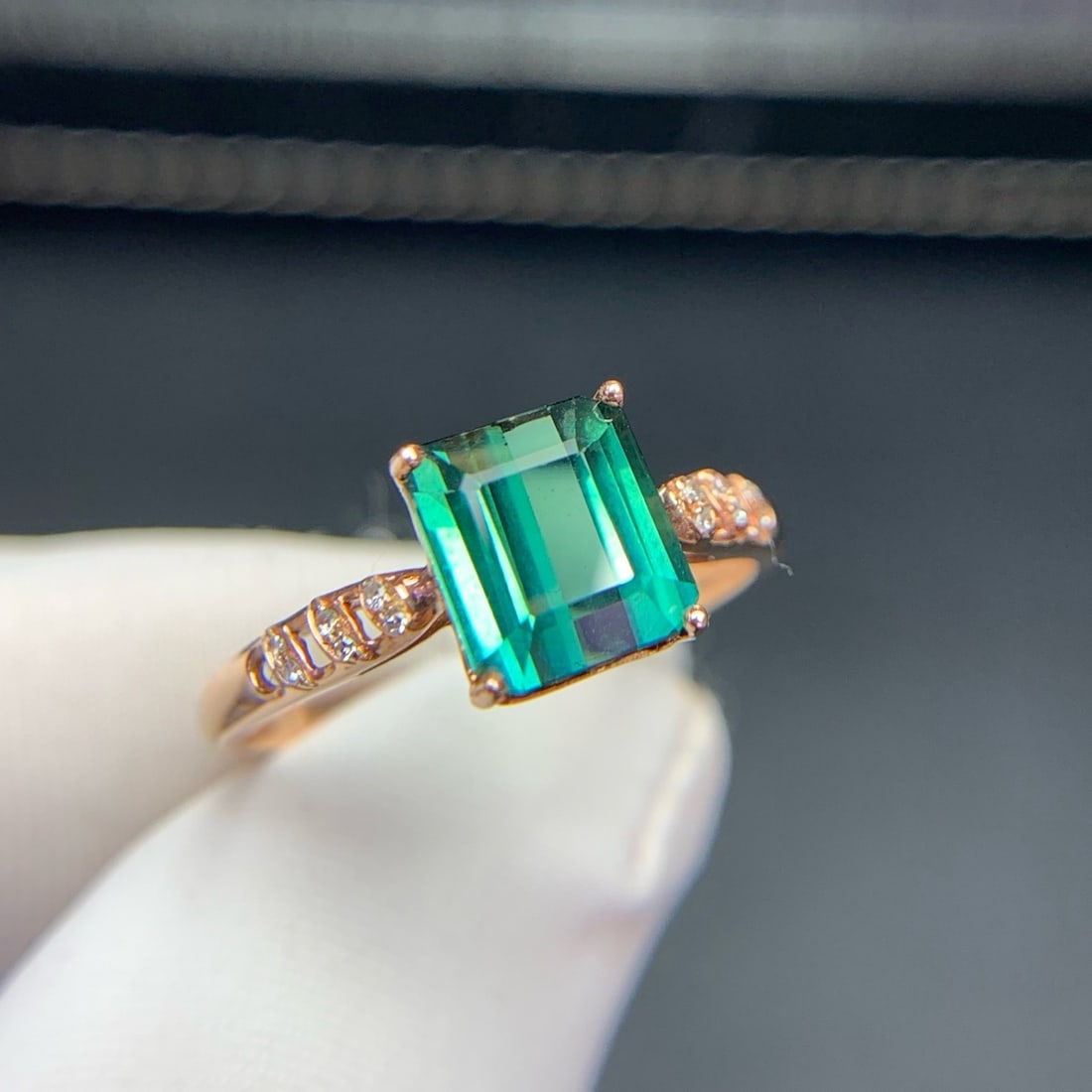 14k Gold 1.9 Ct Natural Tourmaline & Diamond Ring - 2