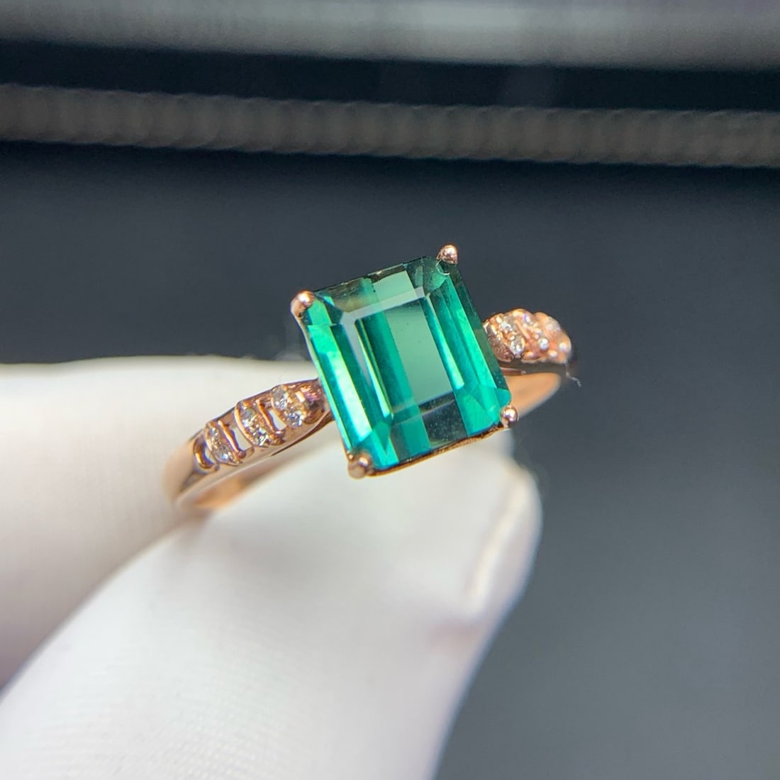 14k Gold 1.9 Ct Natural Tourmaline & Diamond Ring - 3