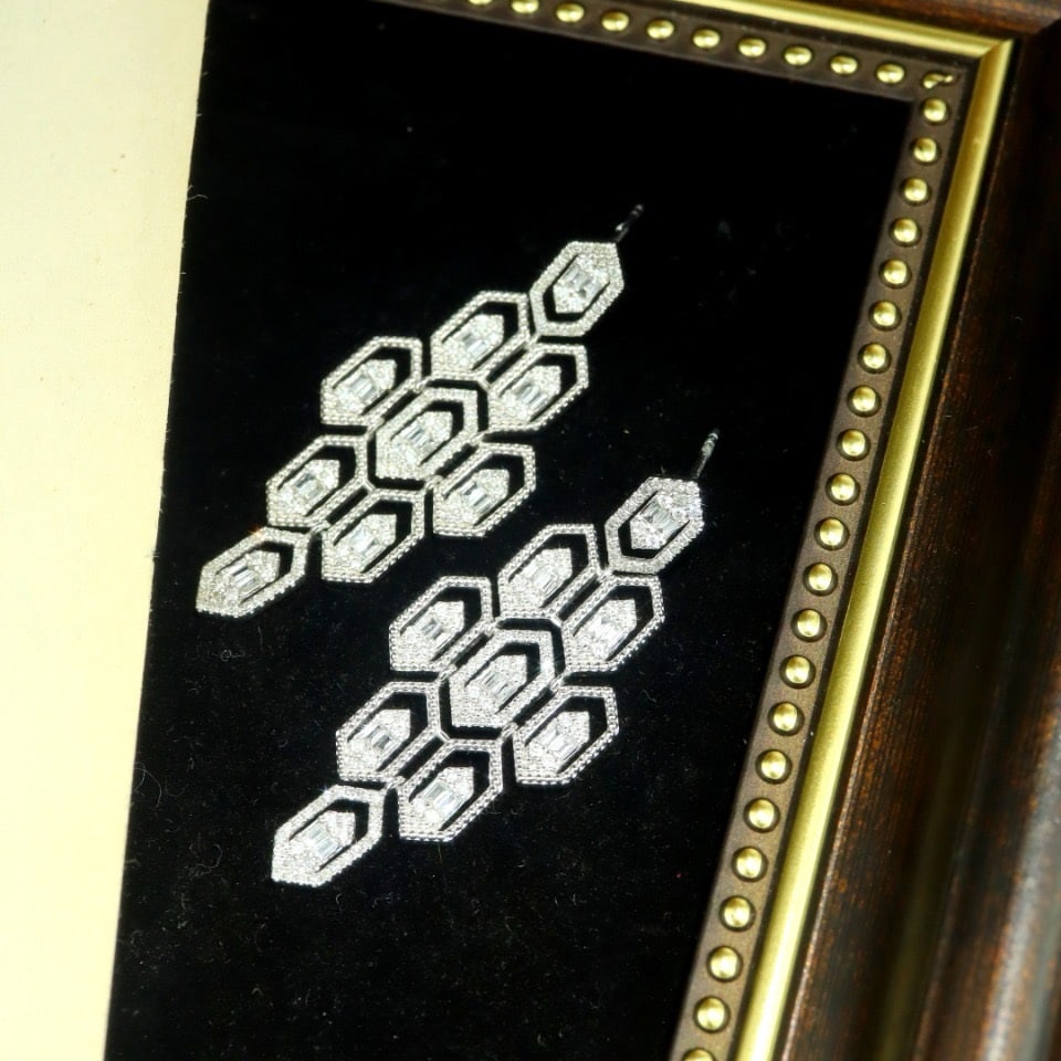 14k Gold 0.80 Ct Natural H Diamond Earrings - 4