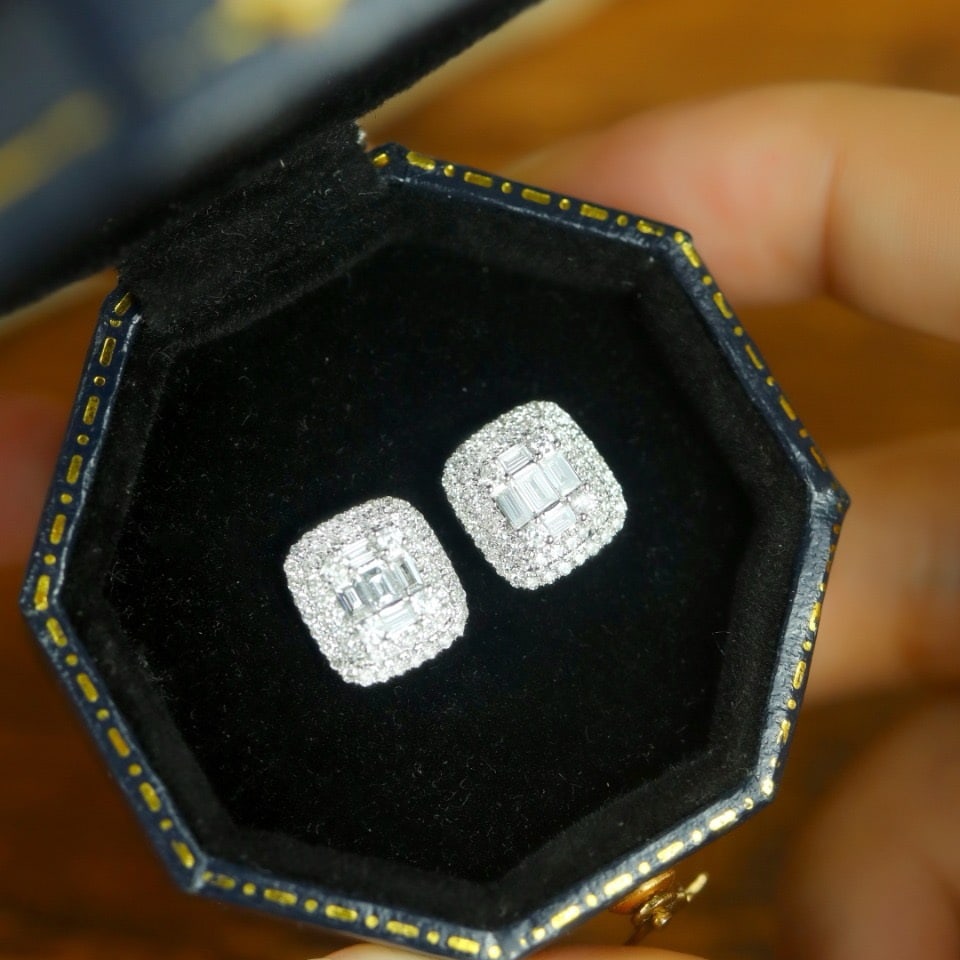 14k Gold 0.68 Ct Natural H Diamond Earrings - 3