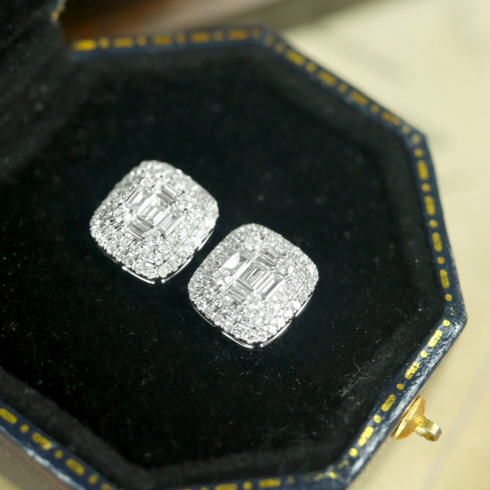 14k Gold 0.68 Ct Natural H Diamond Earrings - 4
