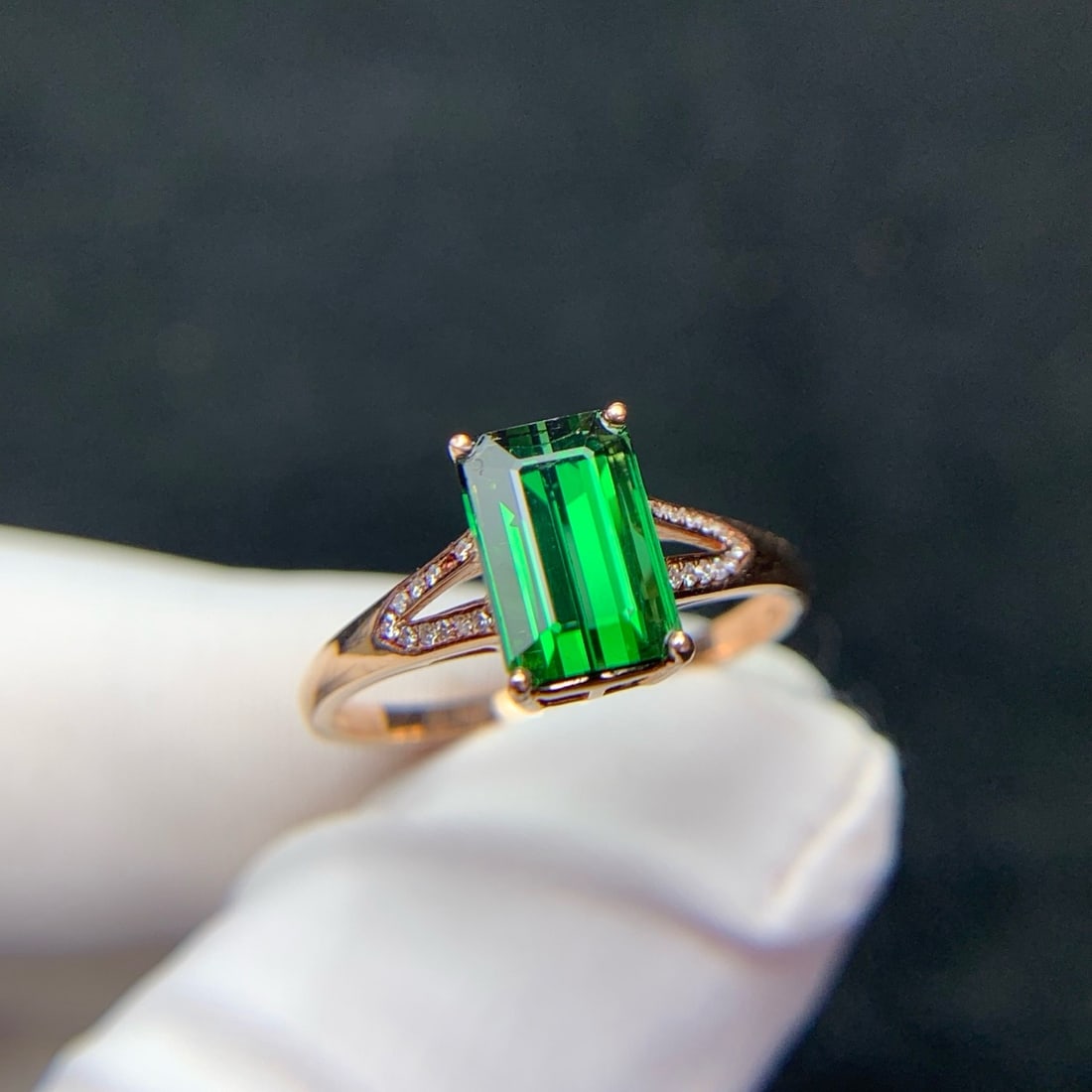 14k Gold 2.2 Ct Natural Tourmaline & Diamond Ring - 2