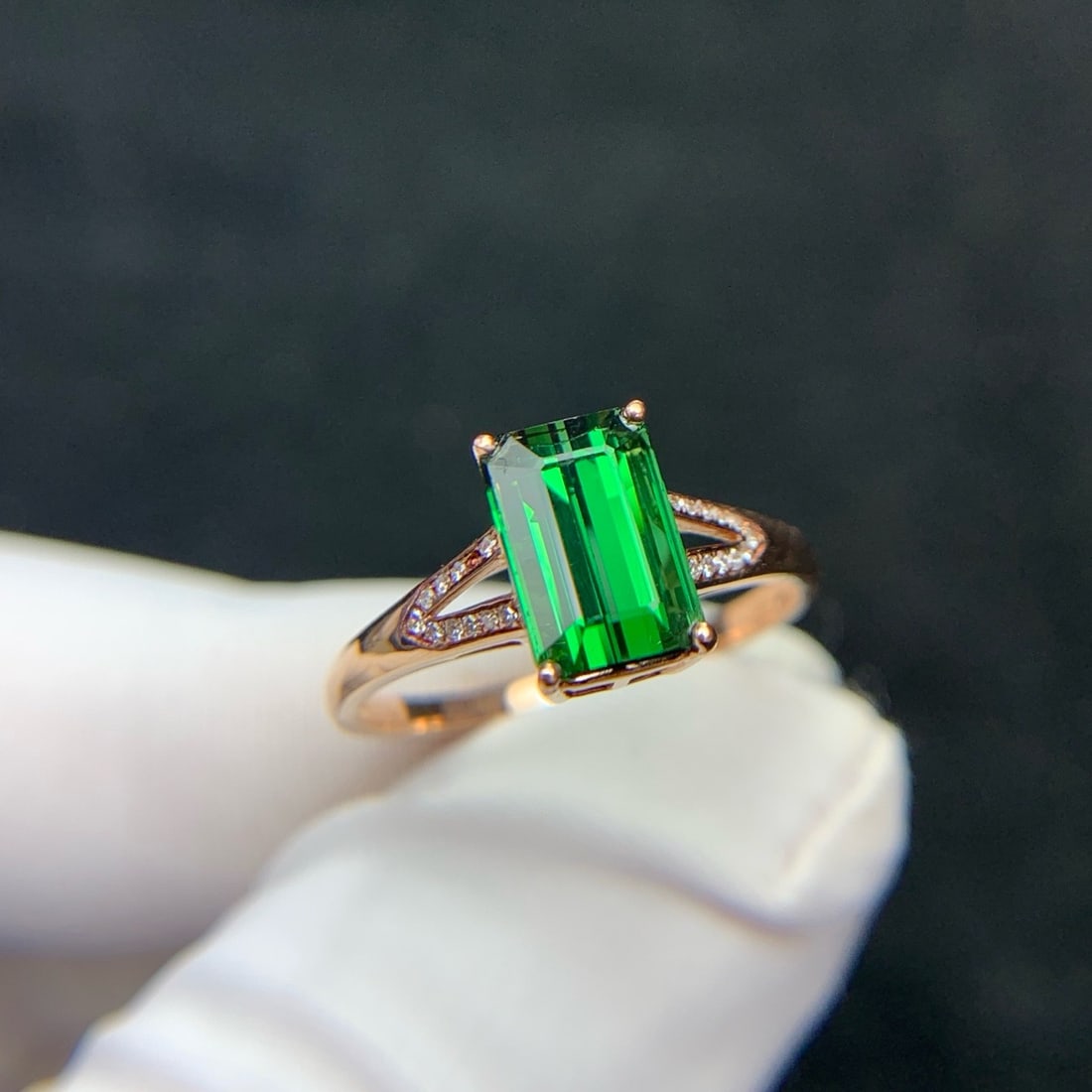 14k Gold 2.2 Ct Natural Tourmaline & Diamond Ring - 3