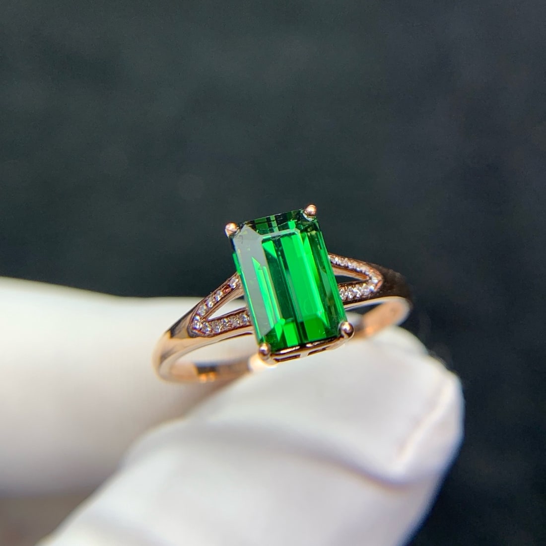14k Gold 2.2 Ct Natural Tourmaline & Diamond Ring - 4