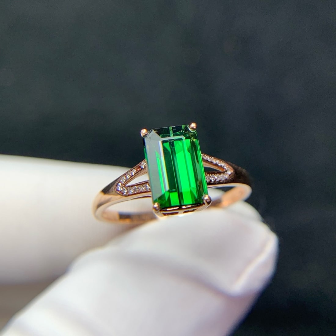 14k Gold 2.2 Ct Natural Tourmaline & Diamond Ring - 5