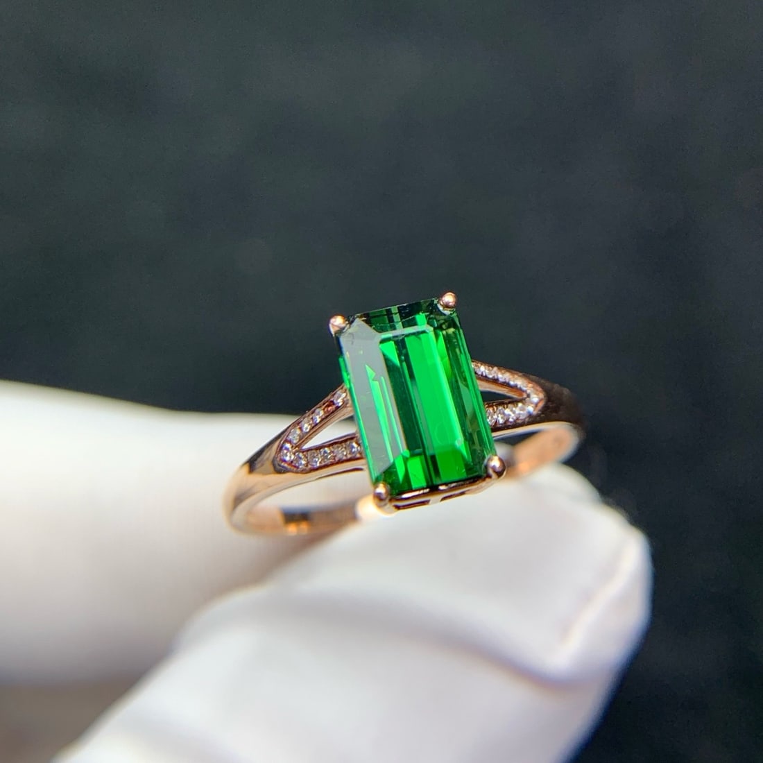 14k Gold 2.2 Ct Natural Tourmaline & Diamond Ring - 6